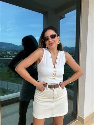 11596 Önü Gold Klipsli Bluz