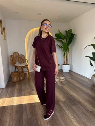 11619 Yanı Nakışlı Modal Takım