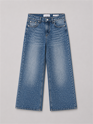 11926 Taşlı Wide Leg Jean