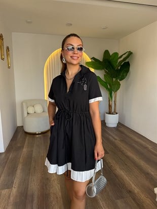 12060 Kuş İşleme Detaylı Elbise