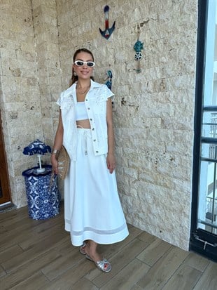 12081 Etekli Yelekli Taşlı Takım