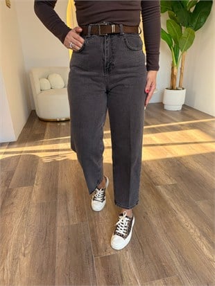 12163 Kemerli Koyu Kahve Jean
