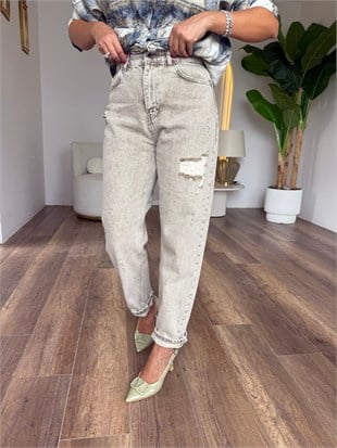 12194 Lazer Yıkama Detaylı Jean