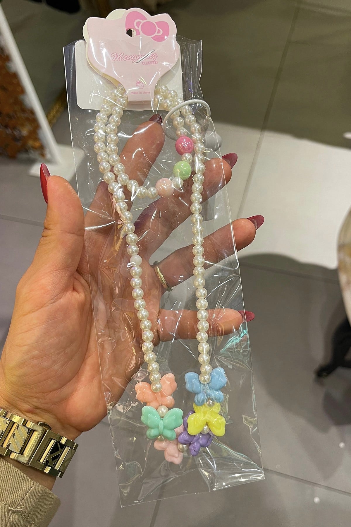  Kids Kolye -Bileklik Boncuklu Beyaz  Set