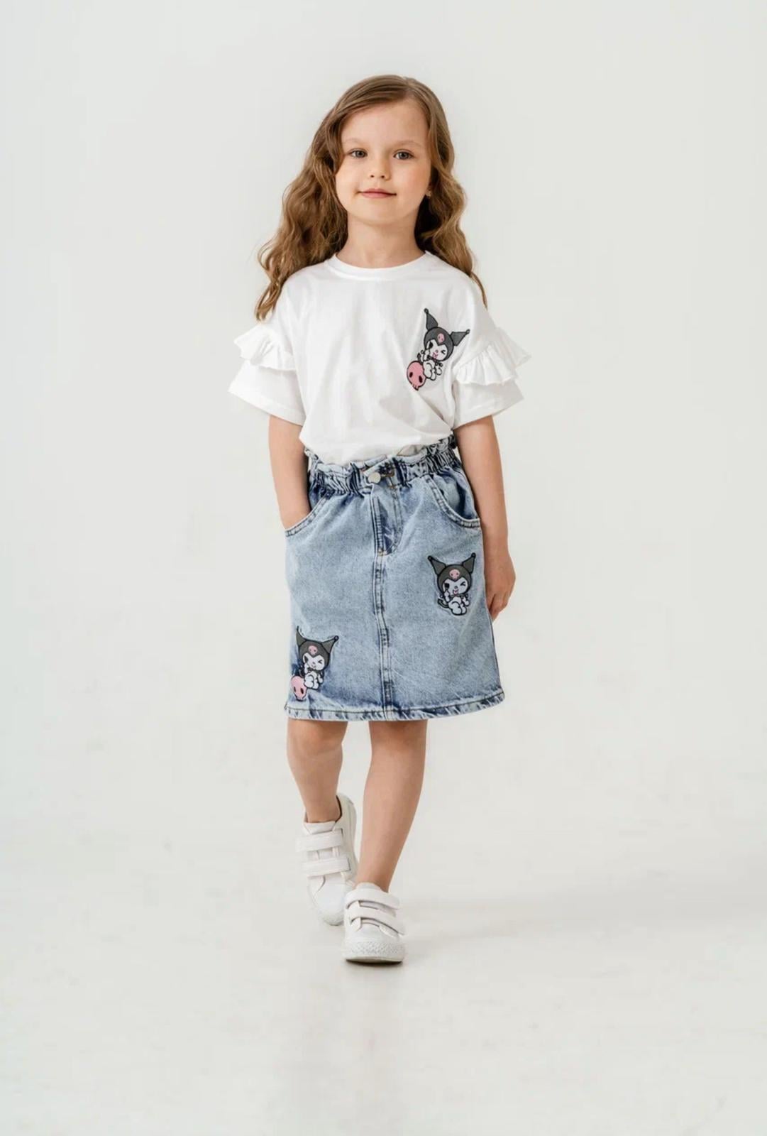 10015 Kids Kuromi Kot Etekli Kız Takım 3-4/9-10 Yaş