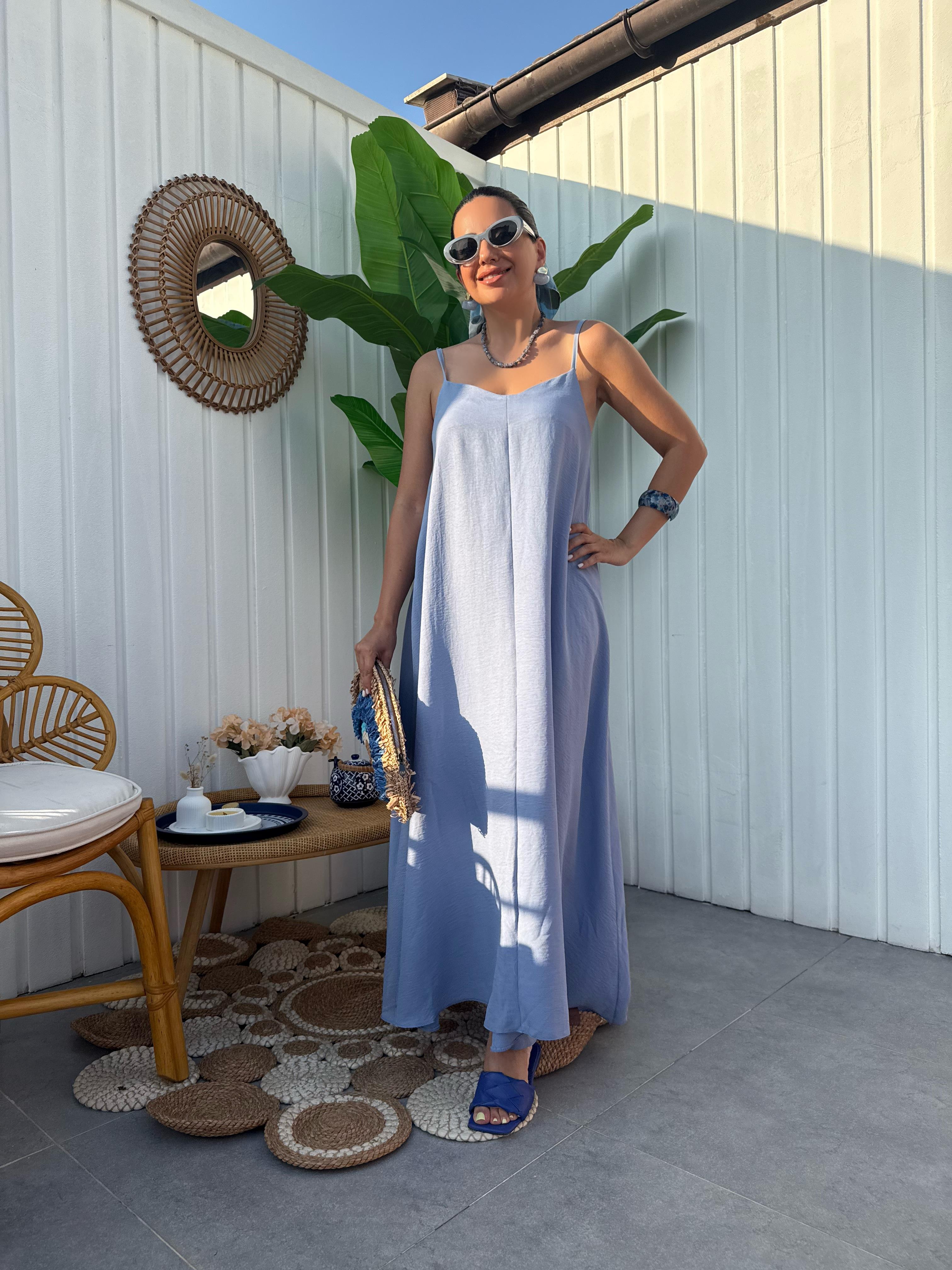 10320 Askılı Basic Elbise