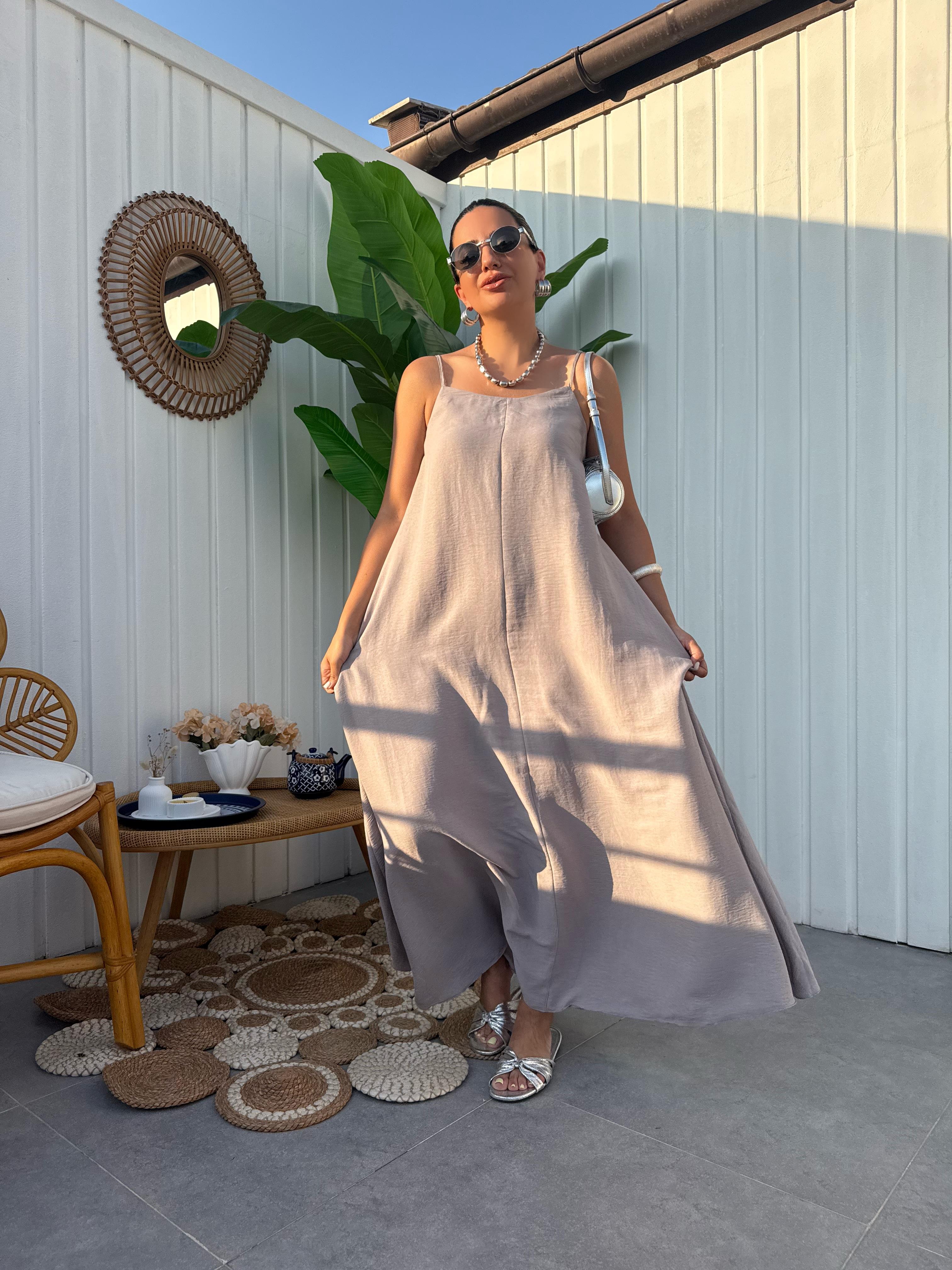 10320 Askılı Basic Elbise