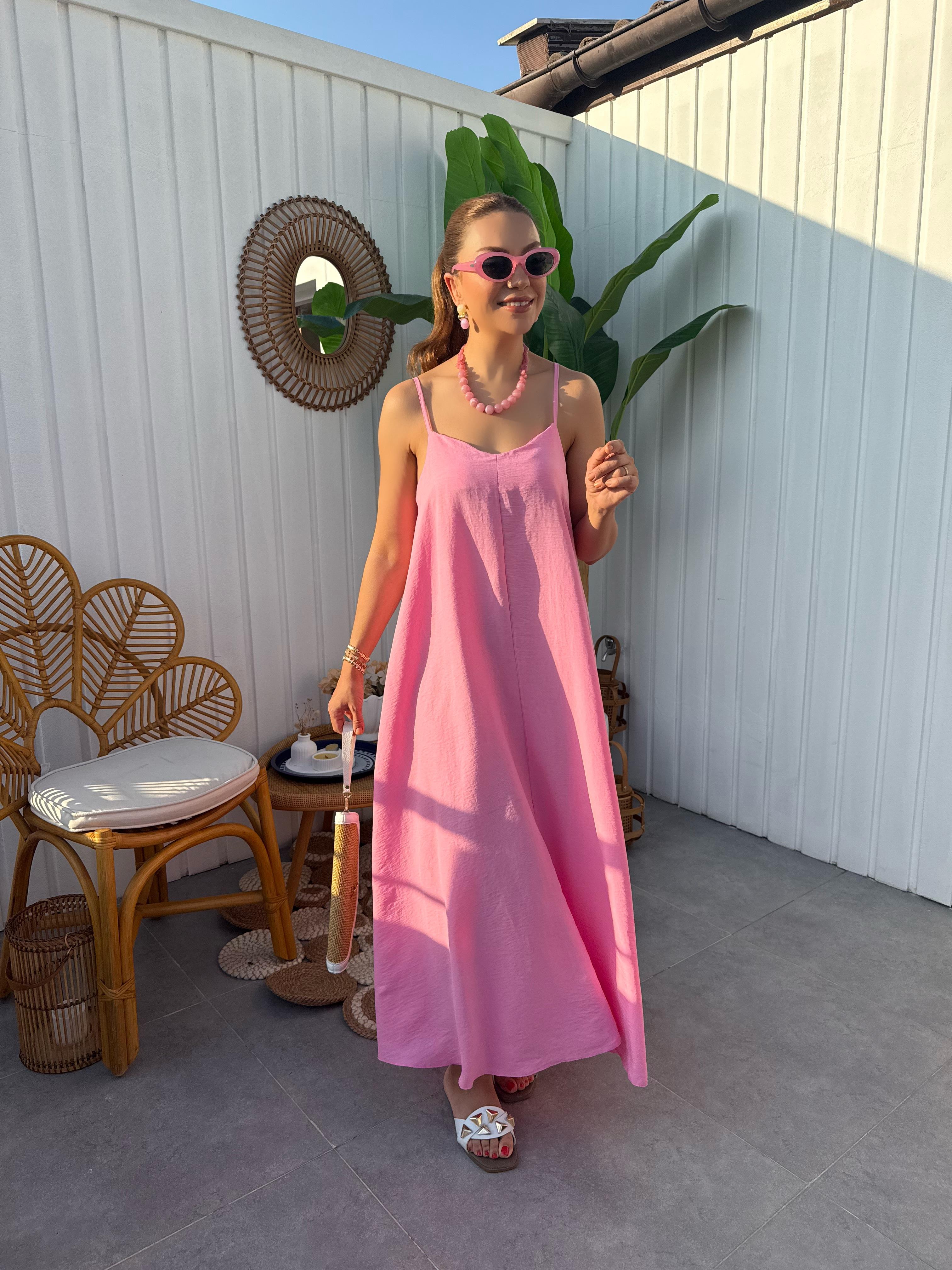 10320 Askılı Basic Elbise