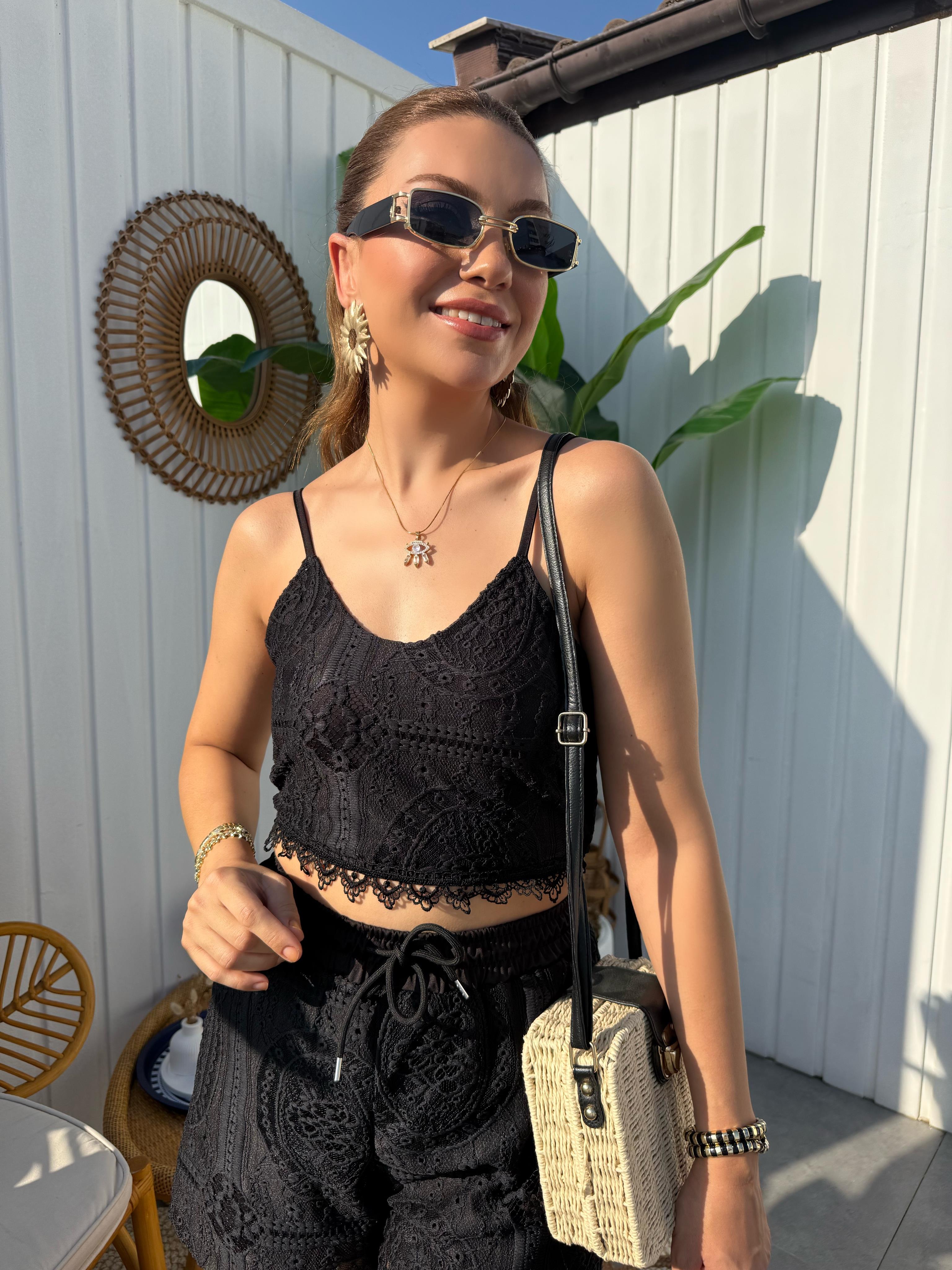 10334 Dantel Detaylı Büstiyer Bluz