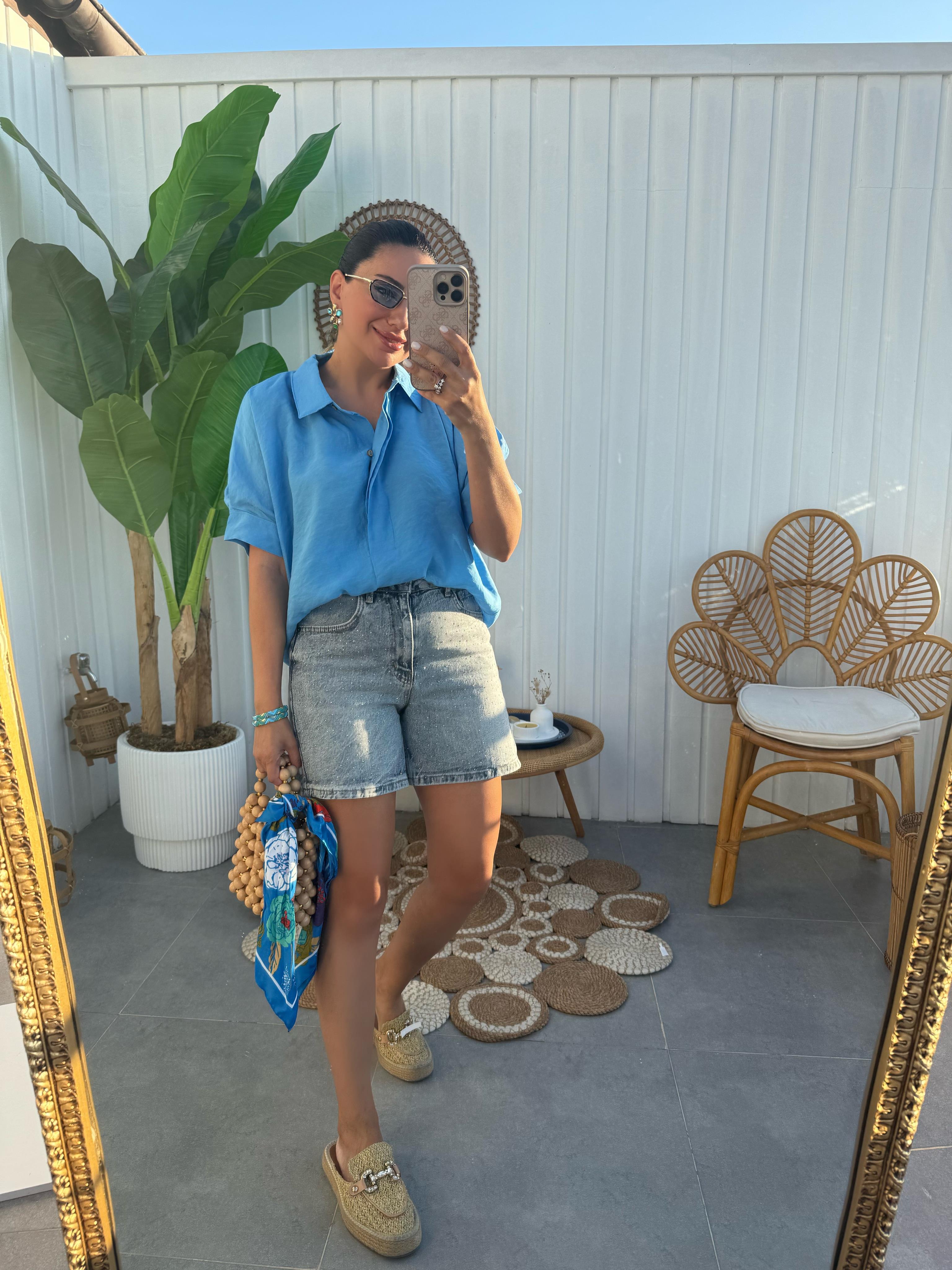 10380 Taşlı Orj Marka Kot Şort