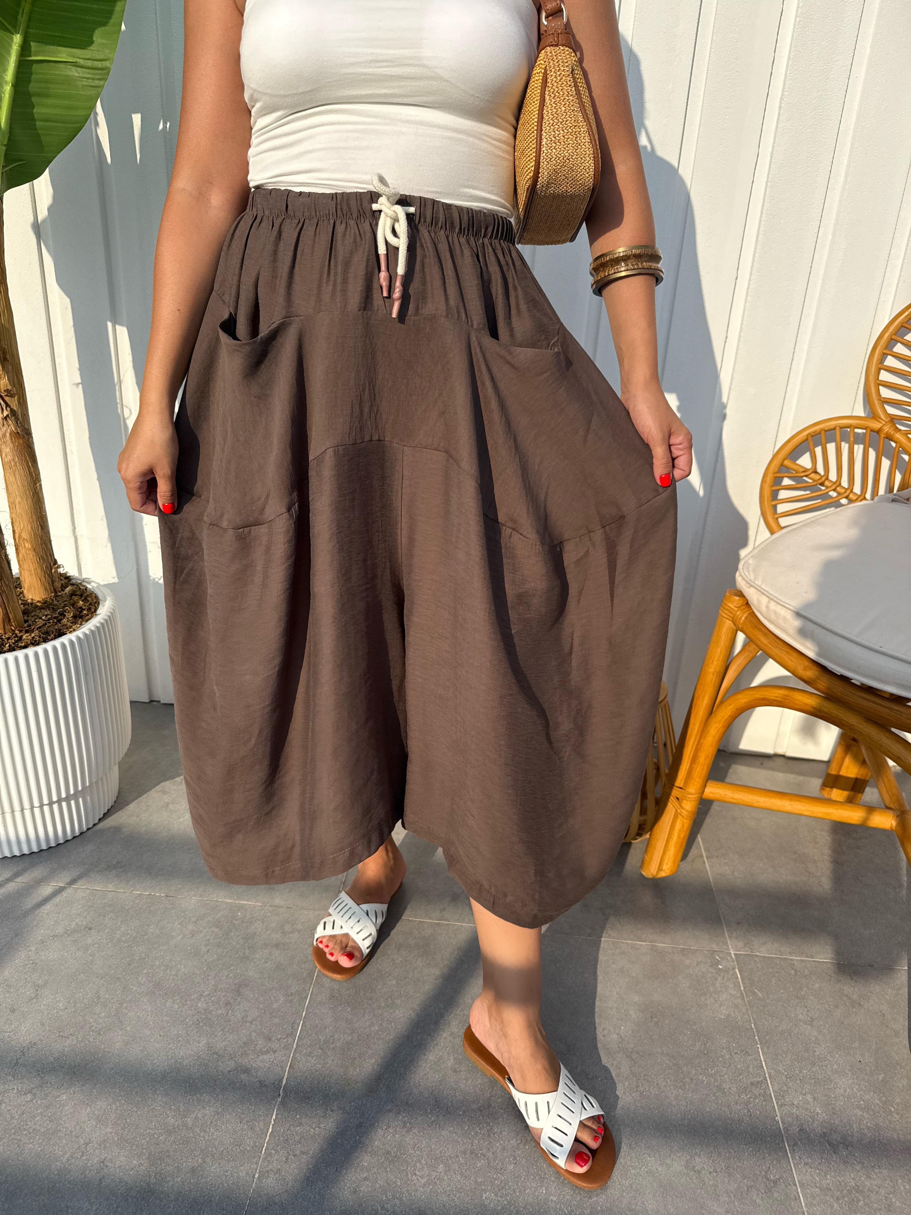 10394 Beli Lastikli Pantolon