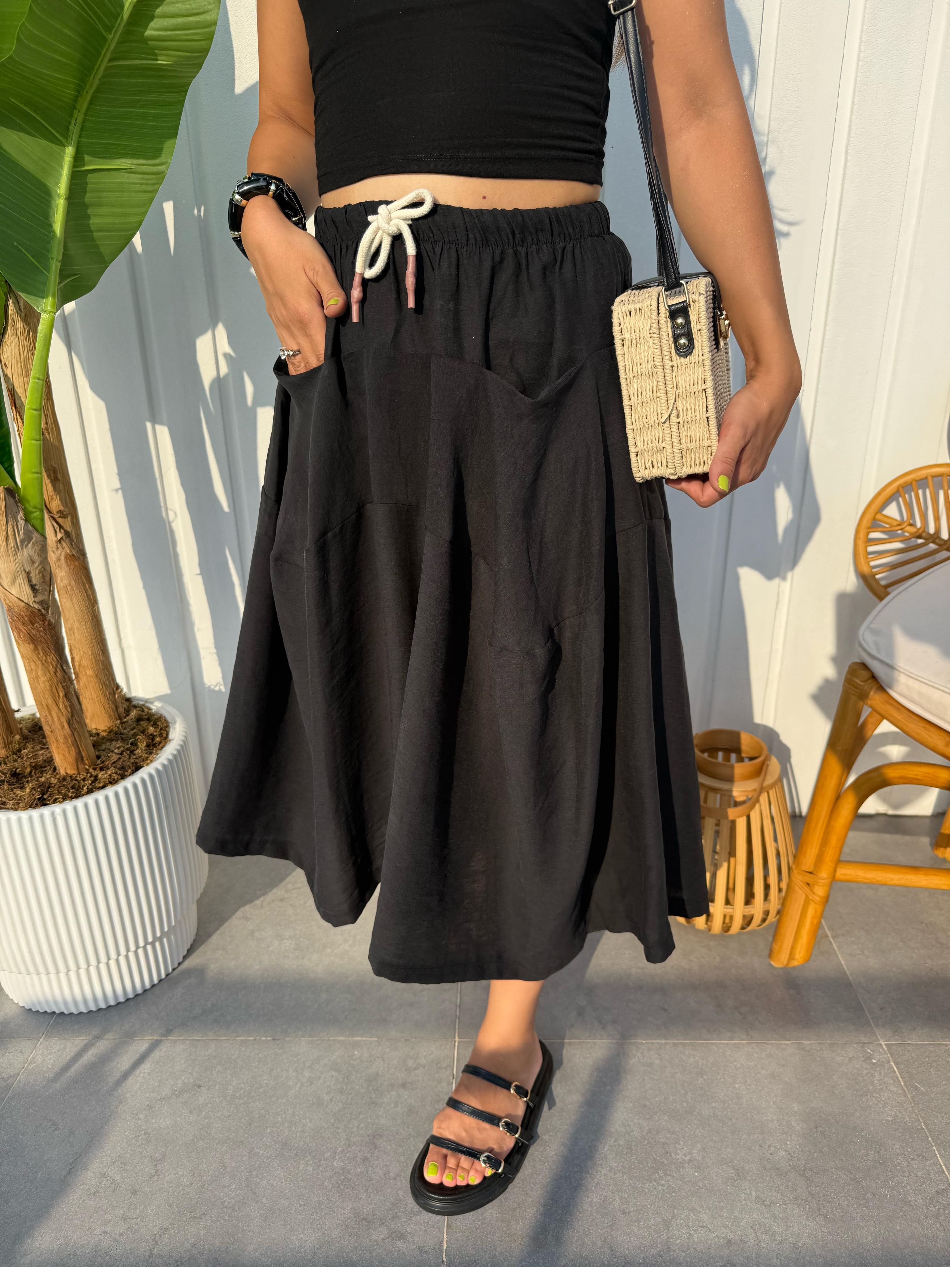 10394 Beli Lastikli Pantolon