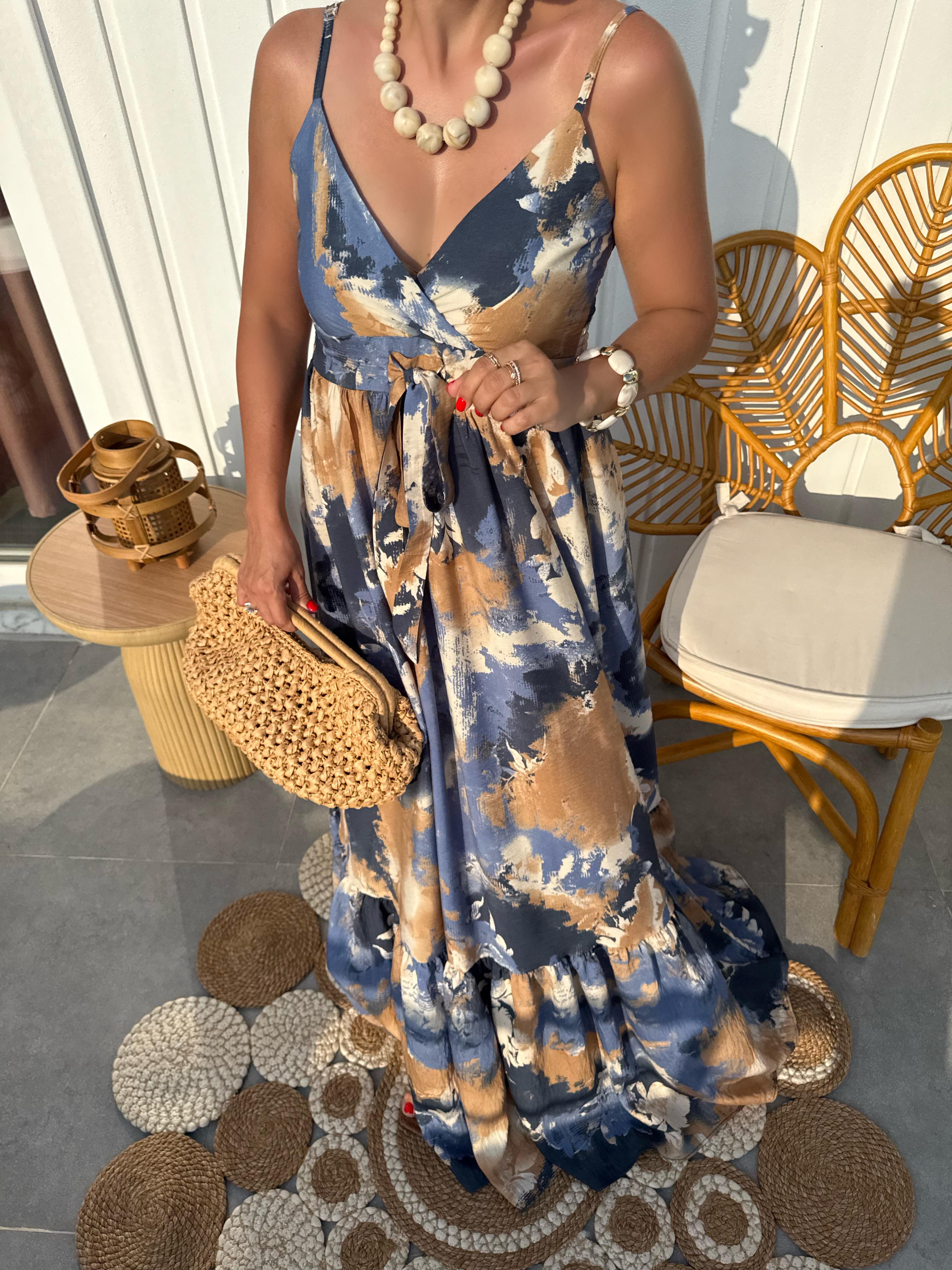 10440 İp Askılı Kruvaze Elbise