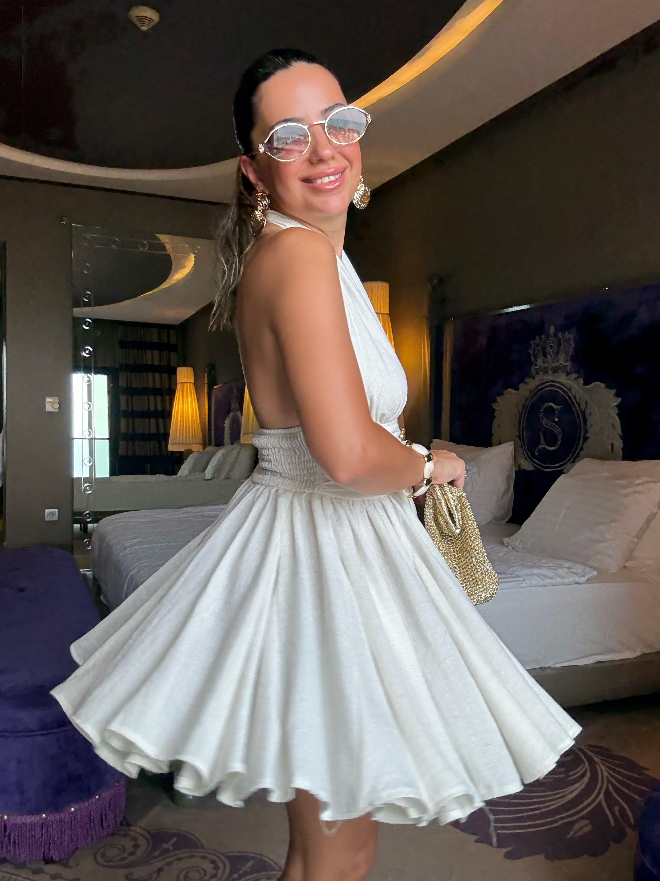 10457 Gold Düğmeli Elbise