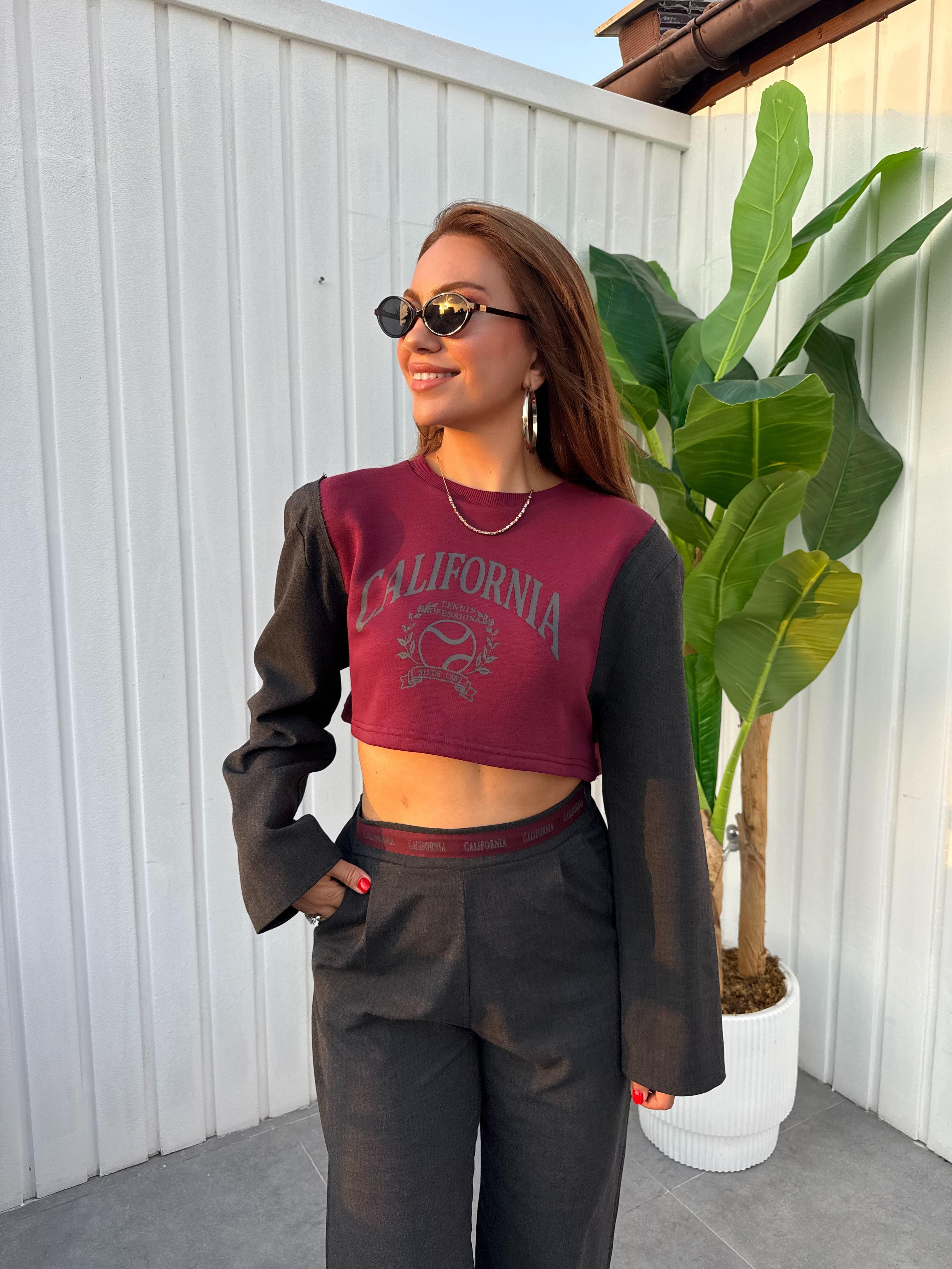 10537 California Baskılı Sweatshirt