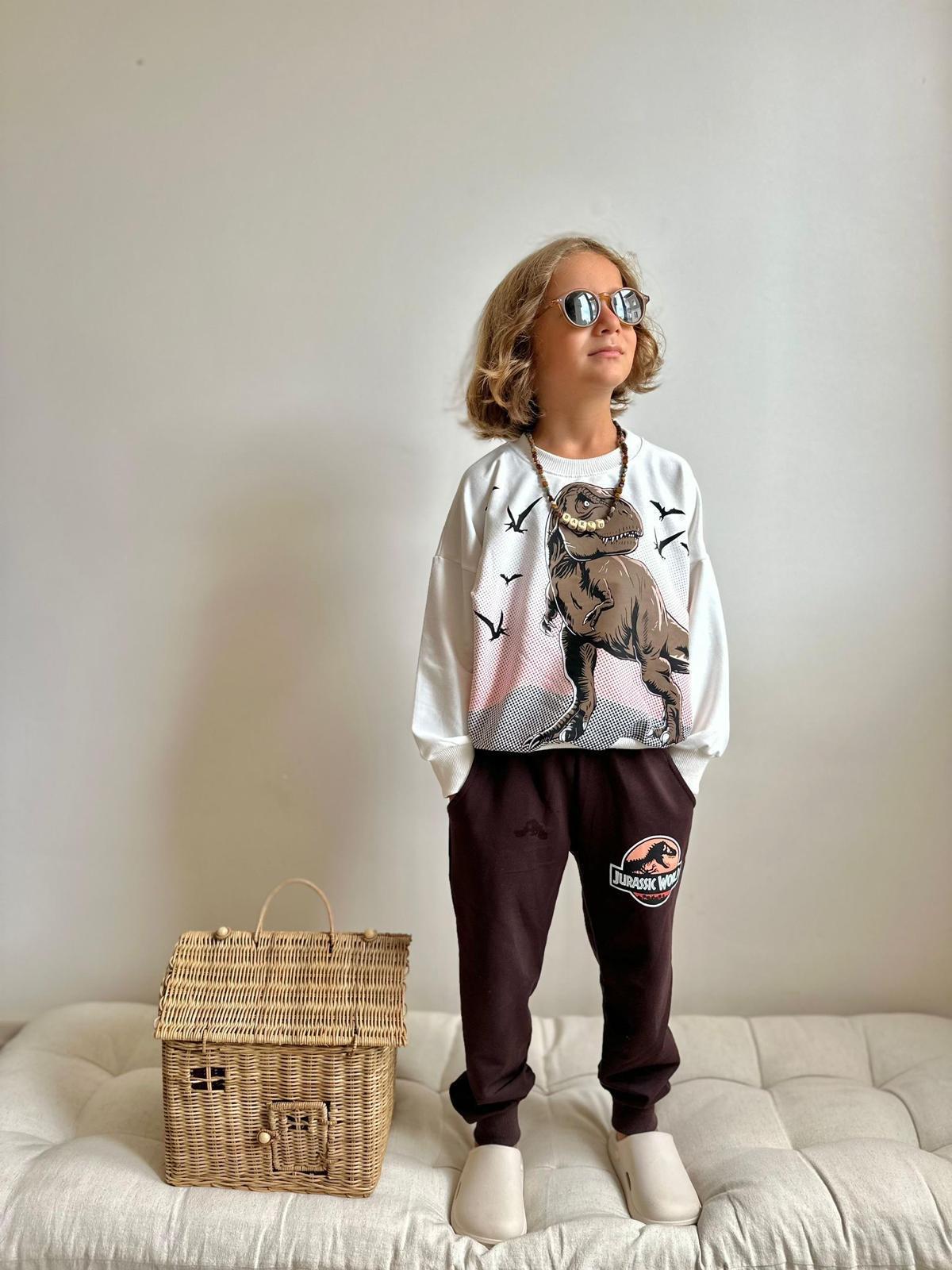 10568 Kids Dinazor Baskılı Takım 3-4/9-10 Yaş