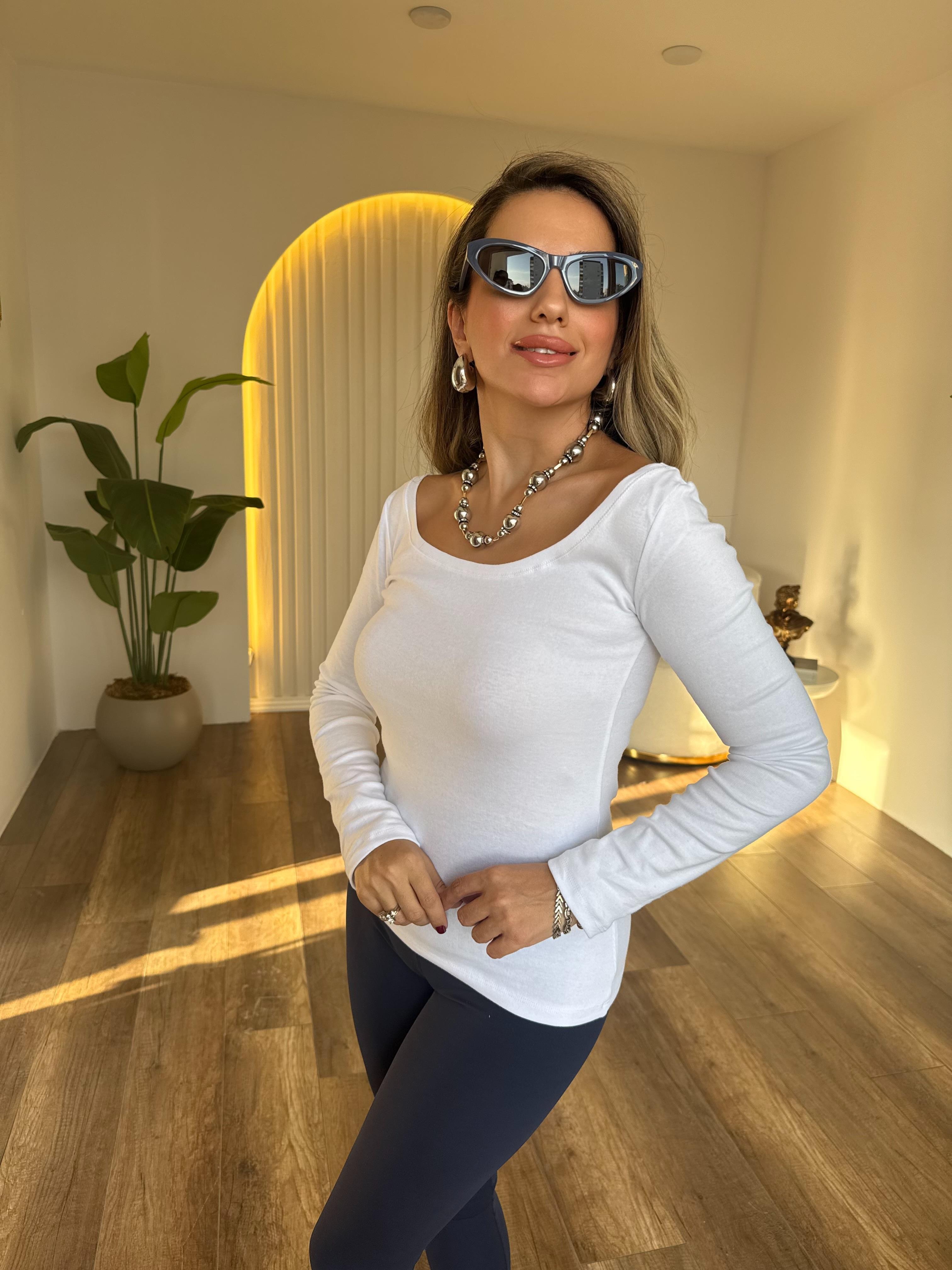 10613 Kayık Yaka Uzun Kol Bluz