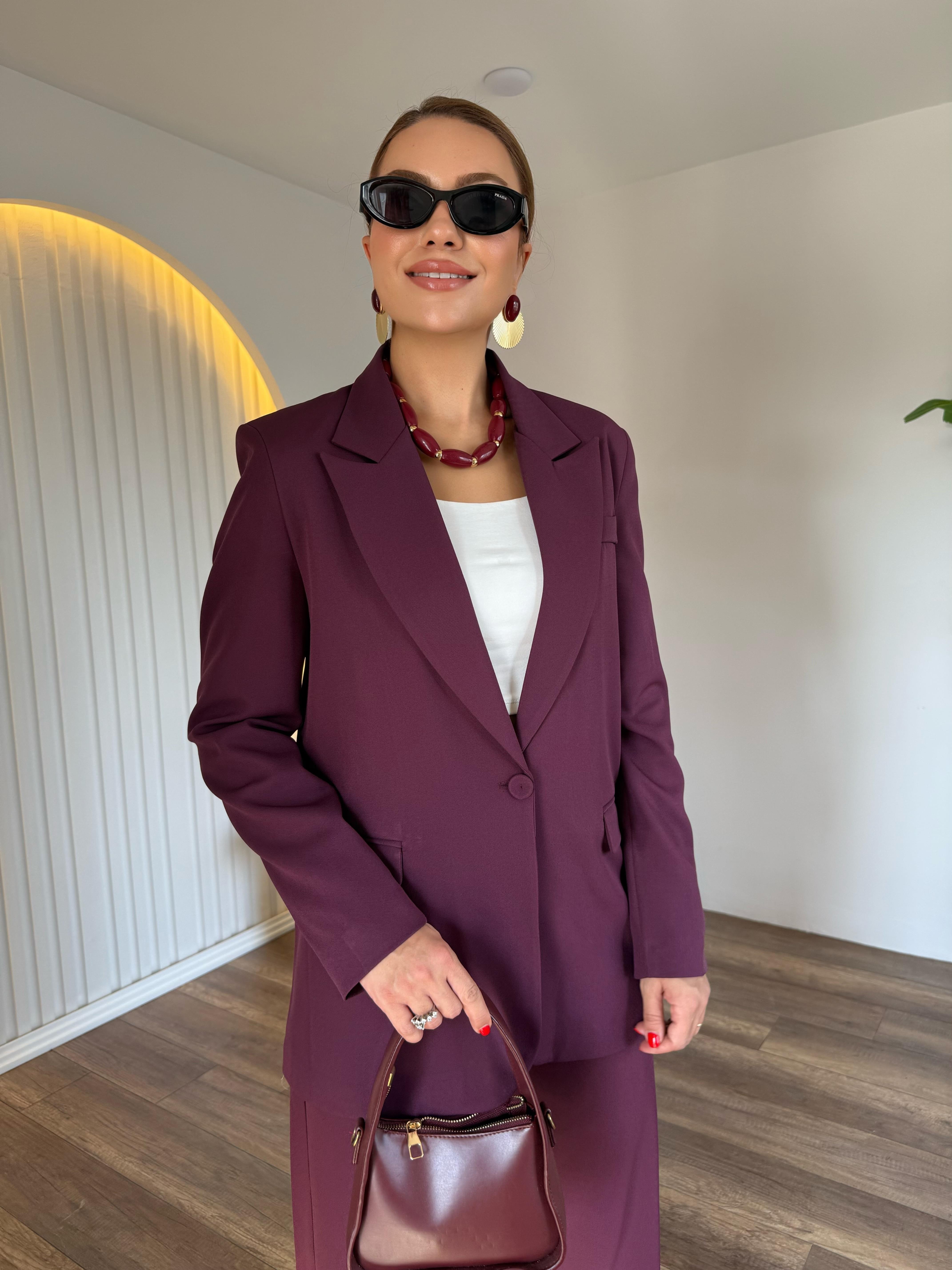 10627 Düğme Detaylı Blazer Ceket