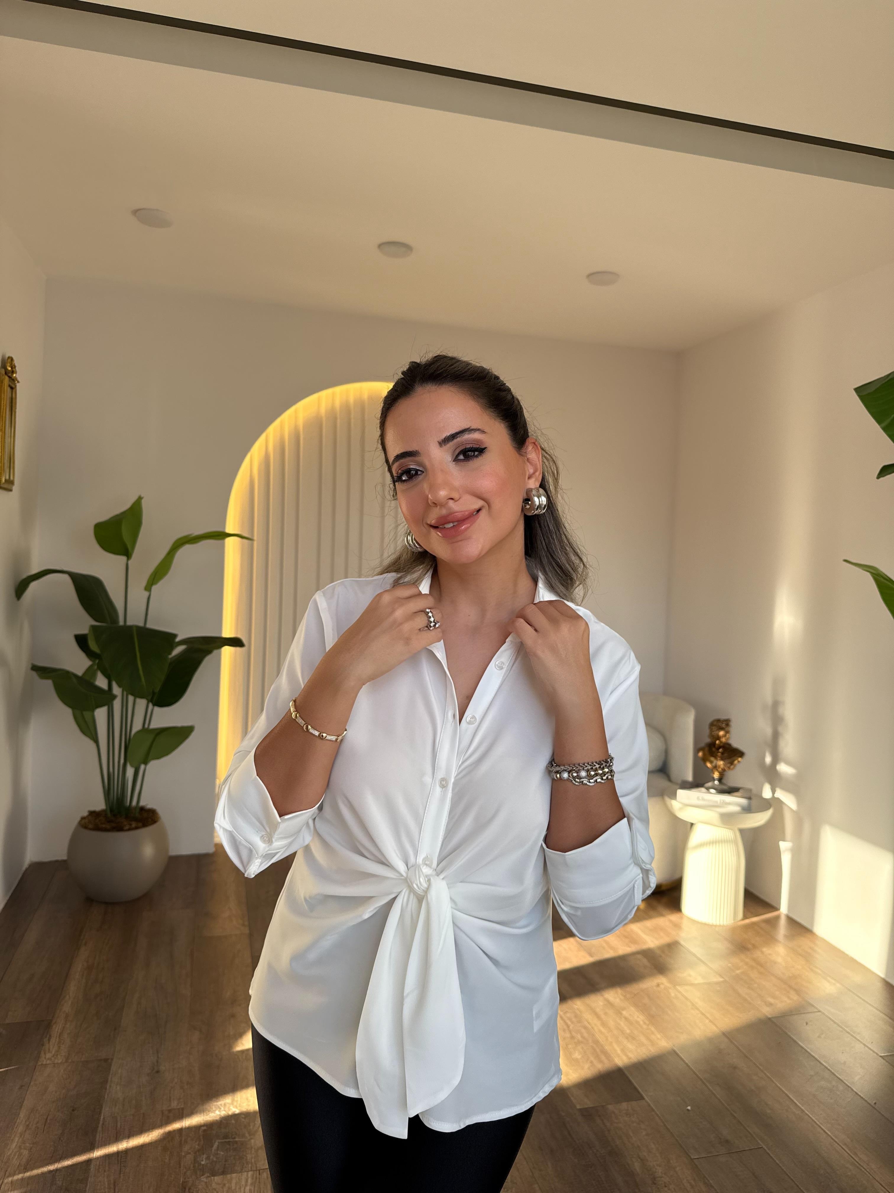 10641 Önü Bağlama Detaylı Gömlek