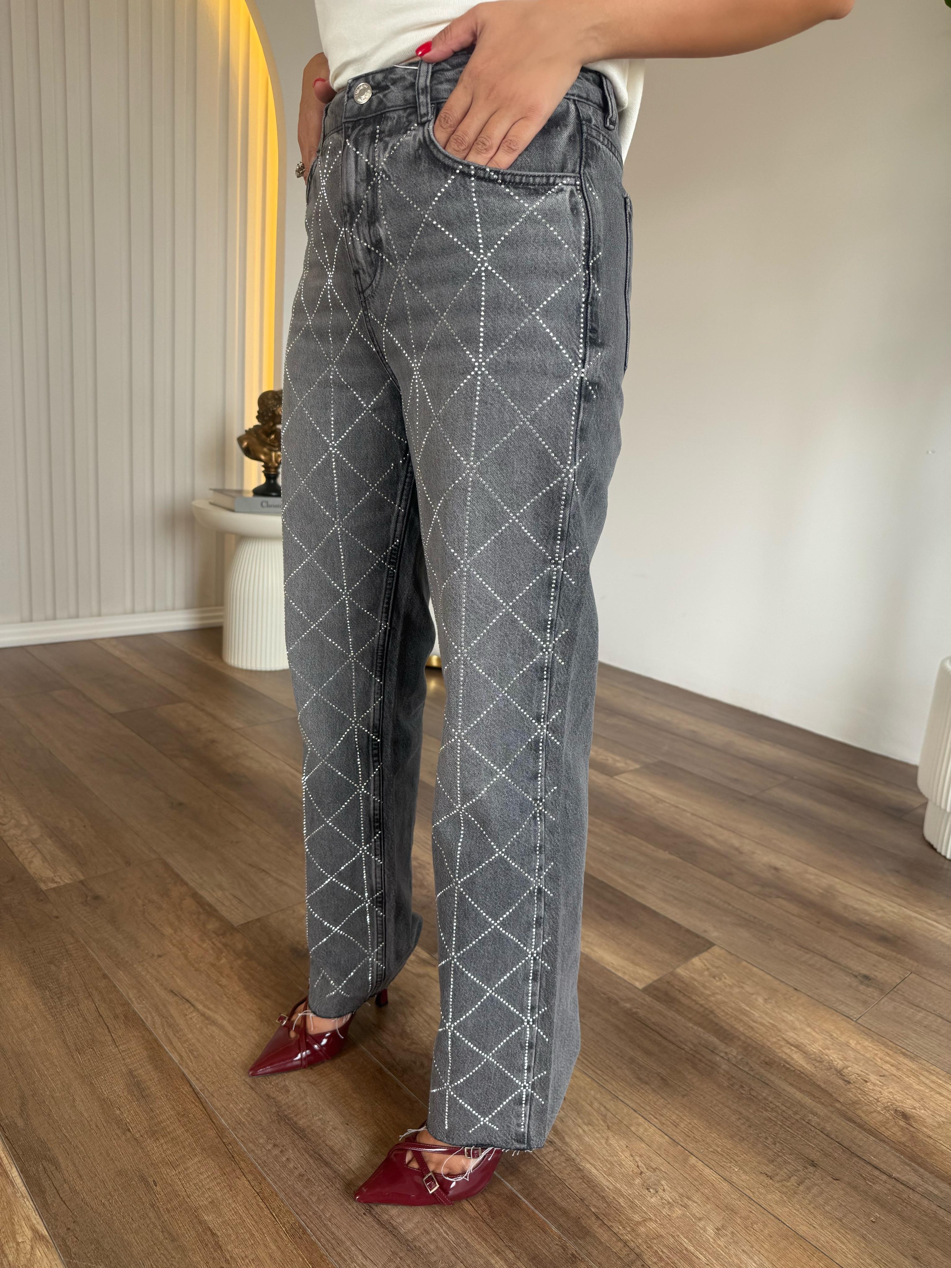 10646 Ork Marka Gri Taşlı Jean