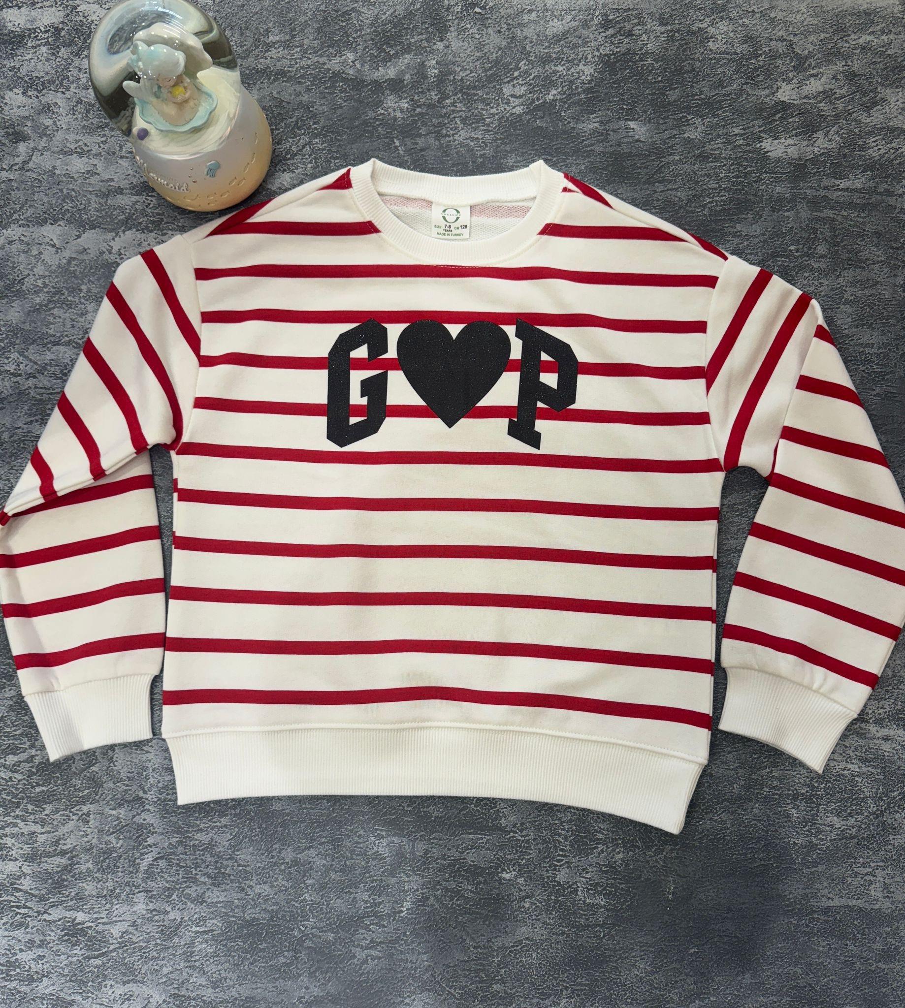 10659 Kids Çizgili Sweatshirt 6-7/13-14 Yaş