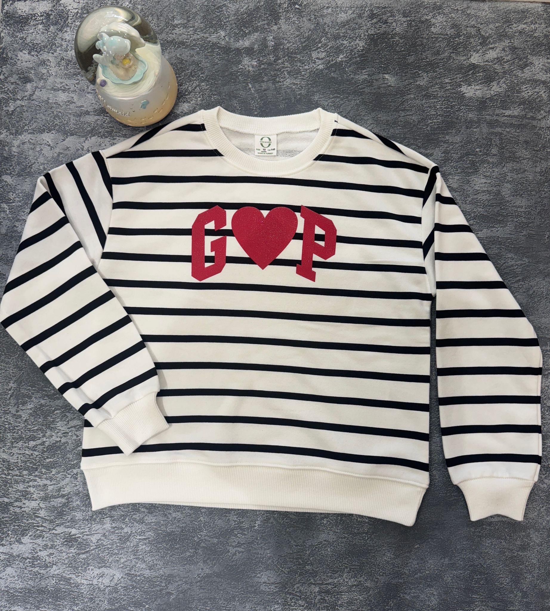 10659 Kids Çizgili Sweatshirt 6-7/13-14 Yaş