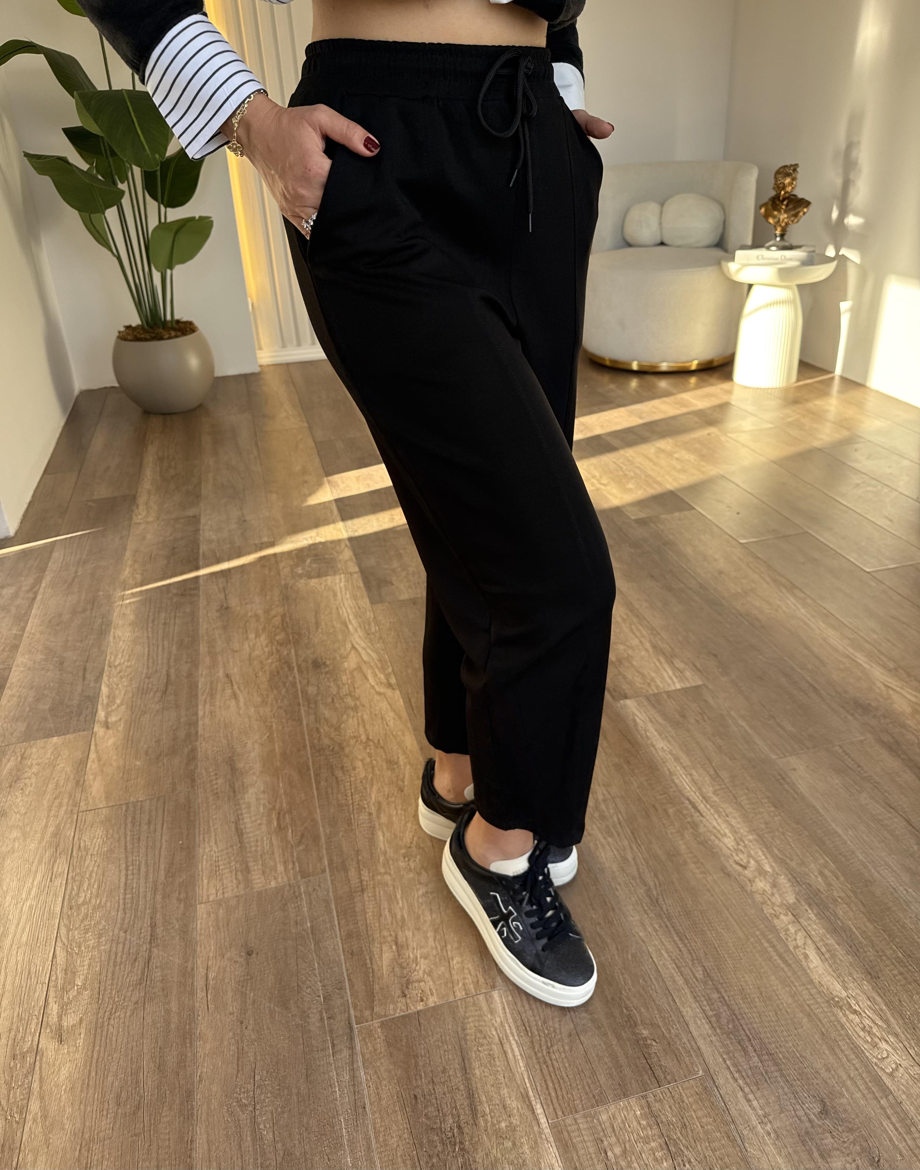 10767 Beli Lastikli Modal Pantolon