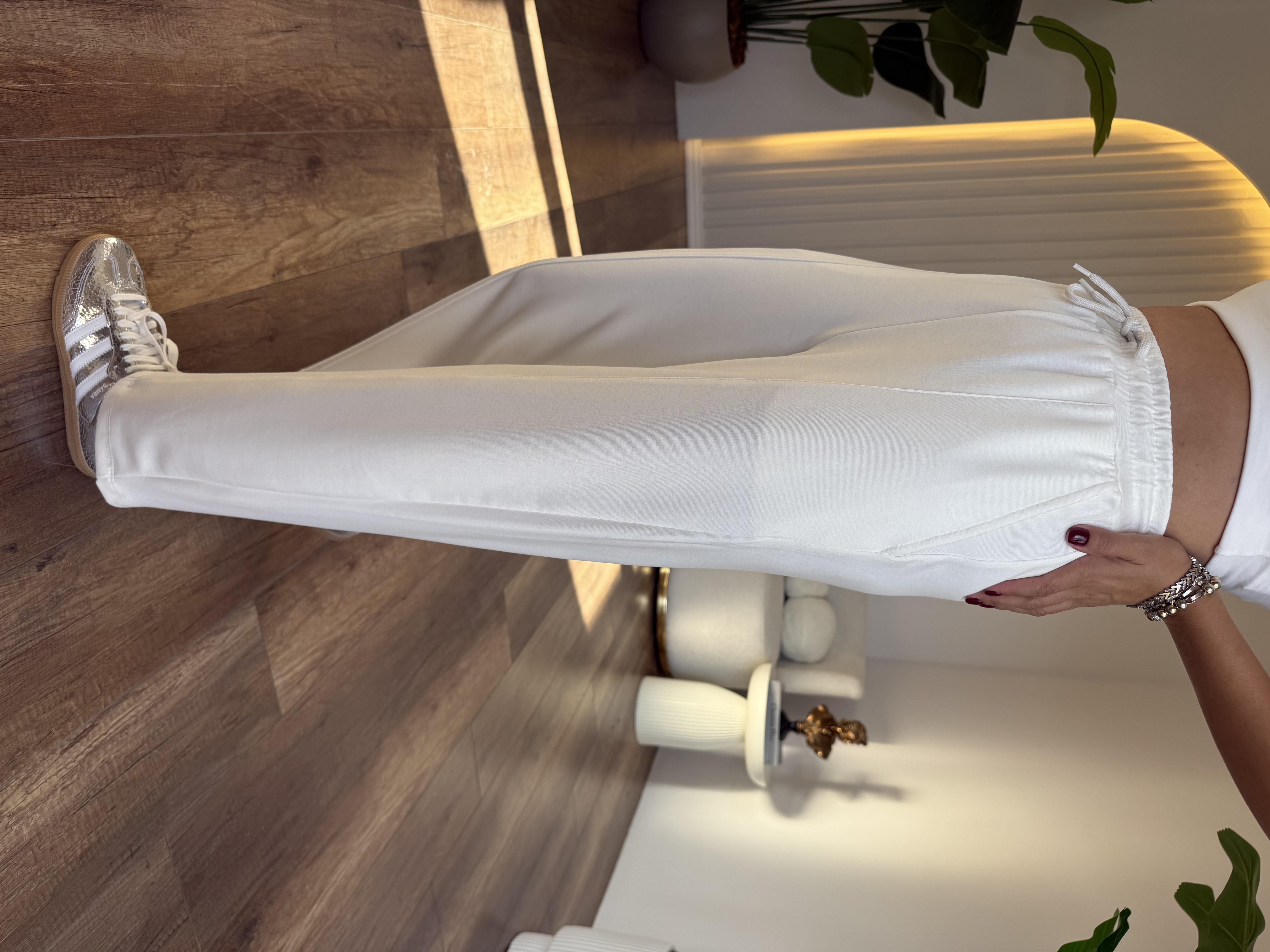 10767 Beli Lastikli Modal Pantolon