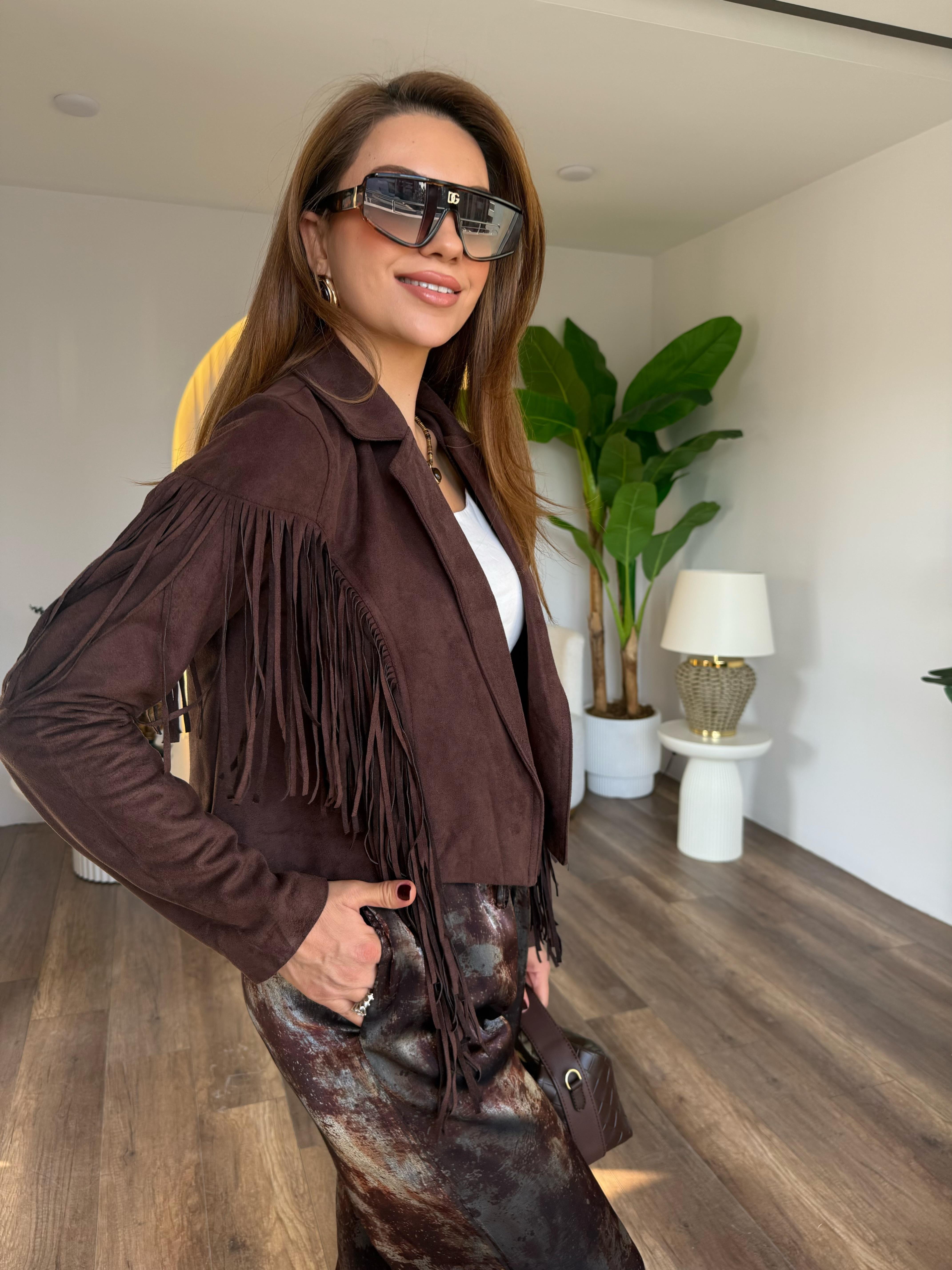 10953 Püsküllü Süet Ceket