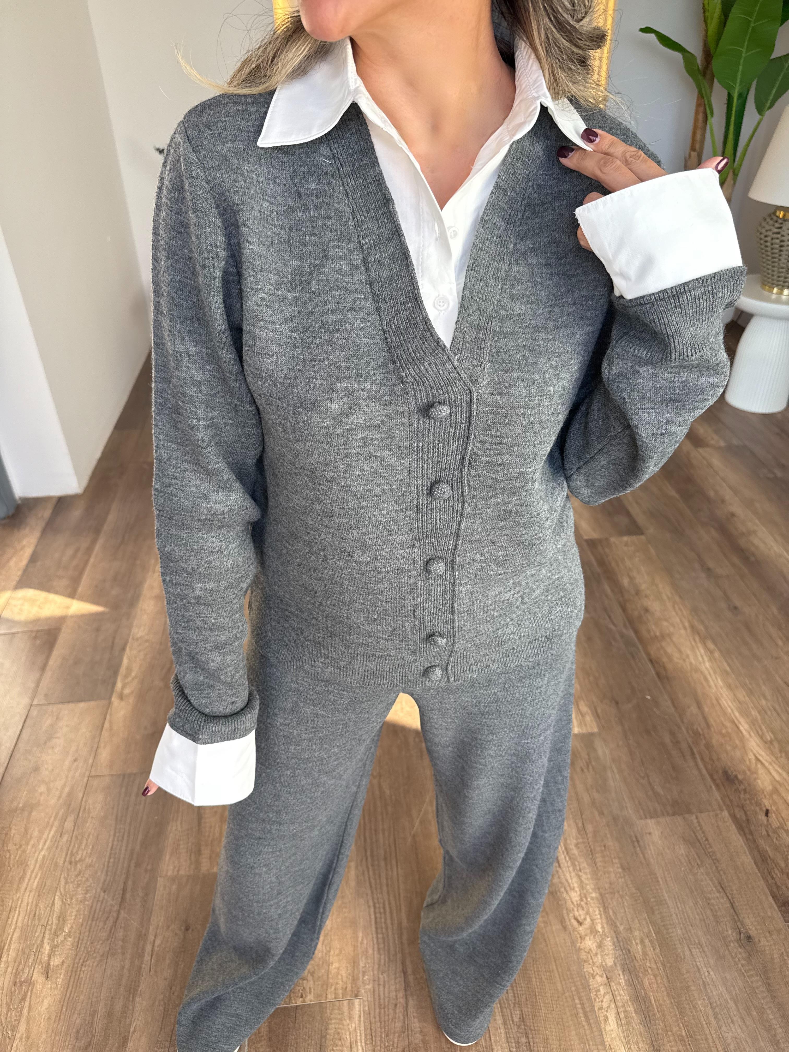 10980 Gömlek Yaka Hırka