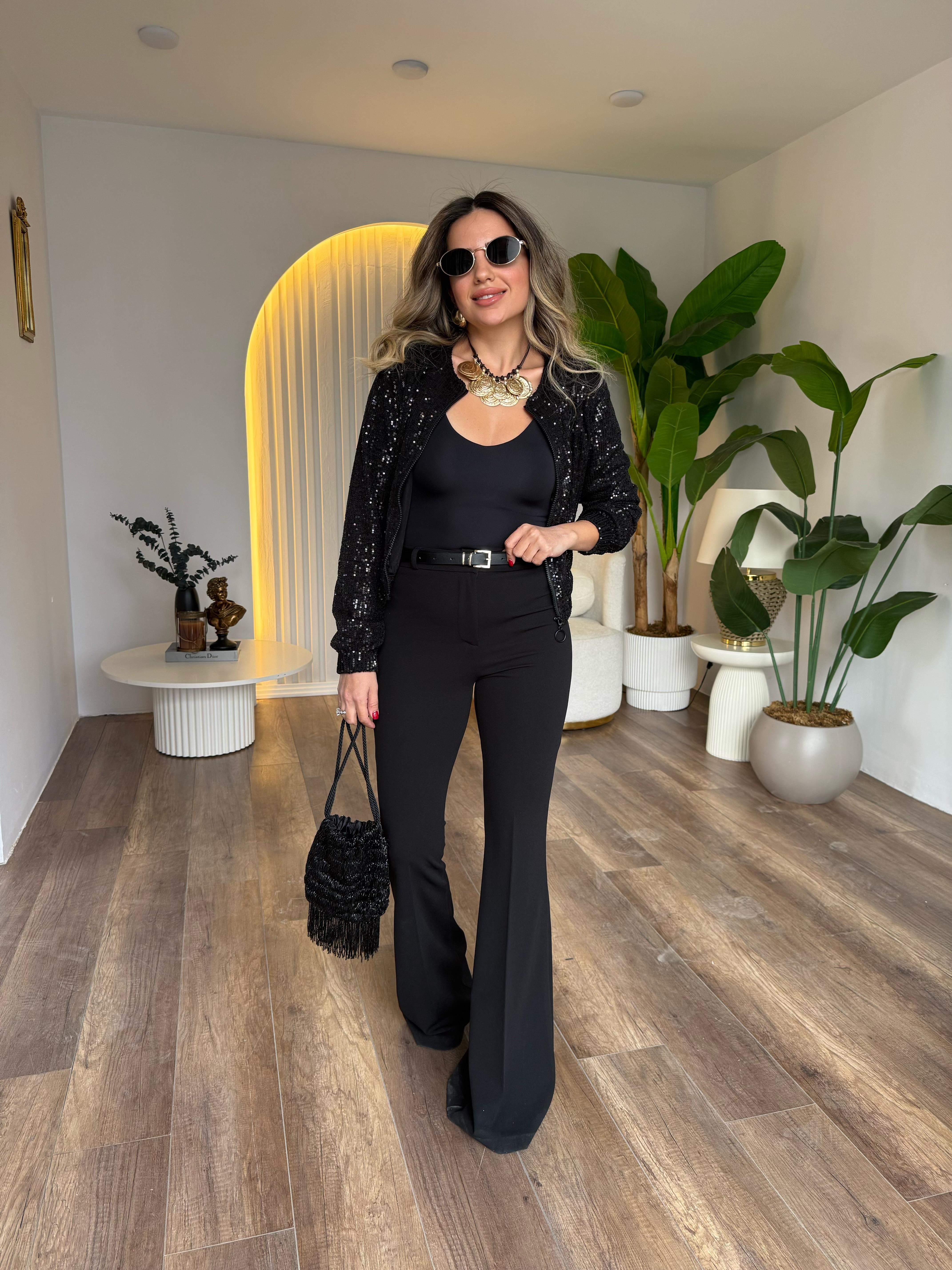 11037 İnce Kemerli İspanyol Pantolon