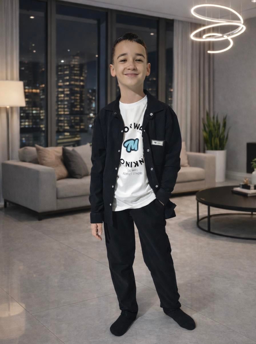 11138 Kids Önden Çıtçıtlı Erkek Çocuk Takım 9-10/16 Yaş