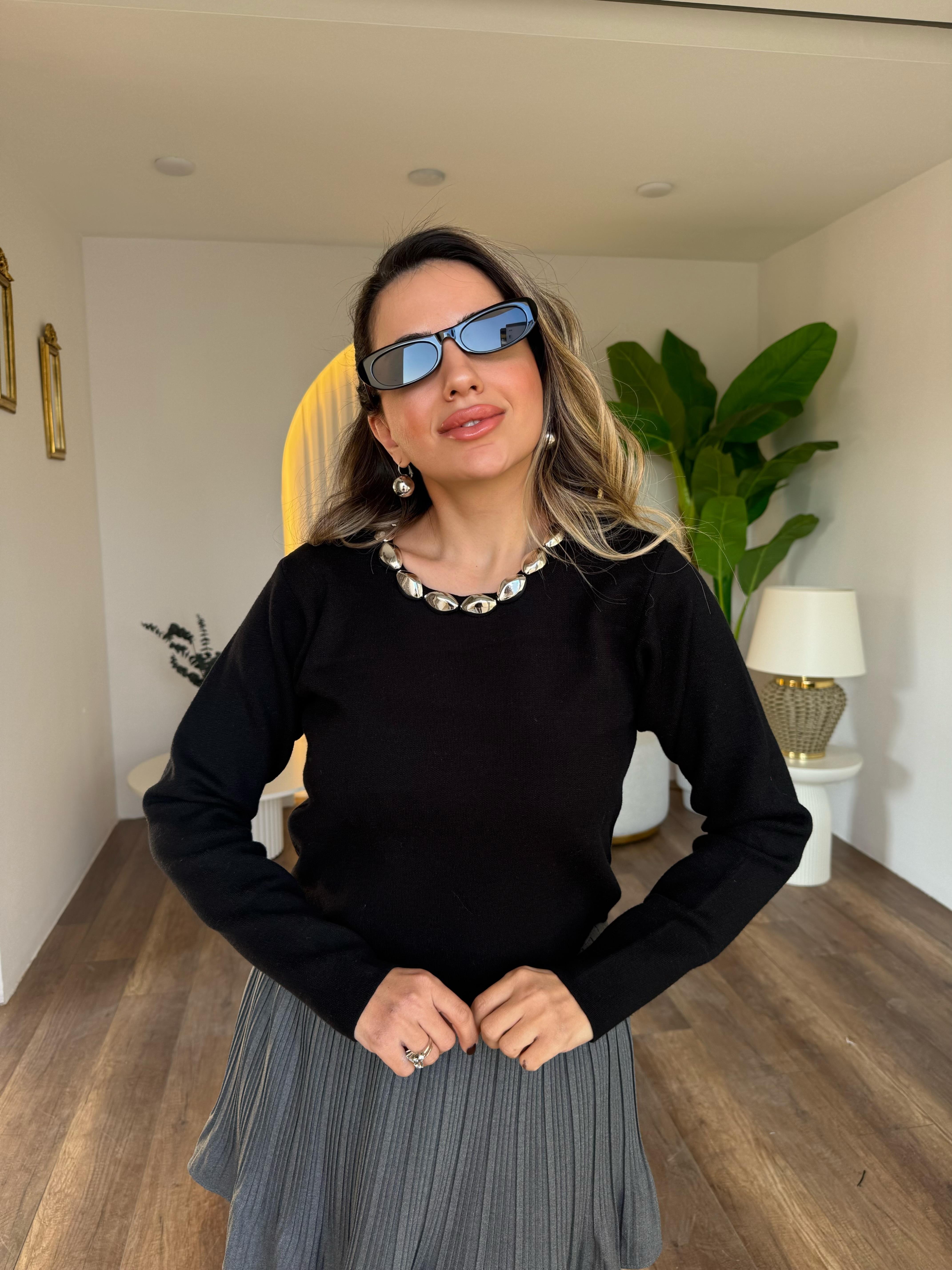 11139 Gümüş Taş Detaylı Kazak