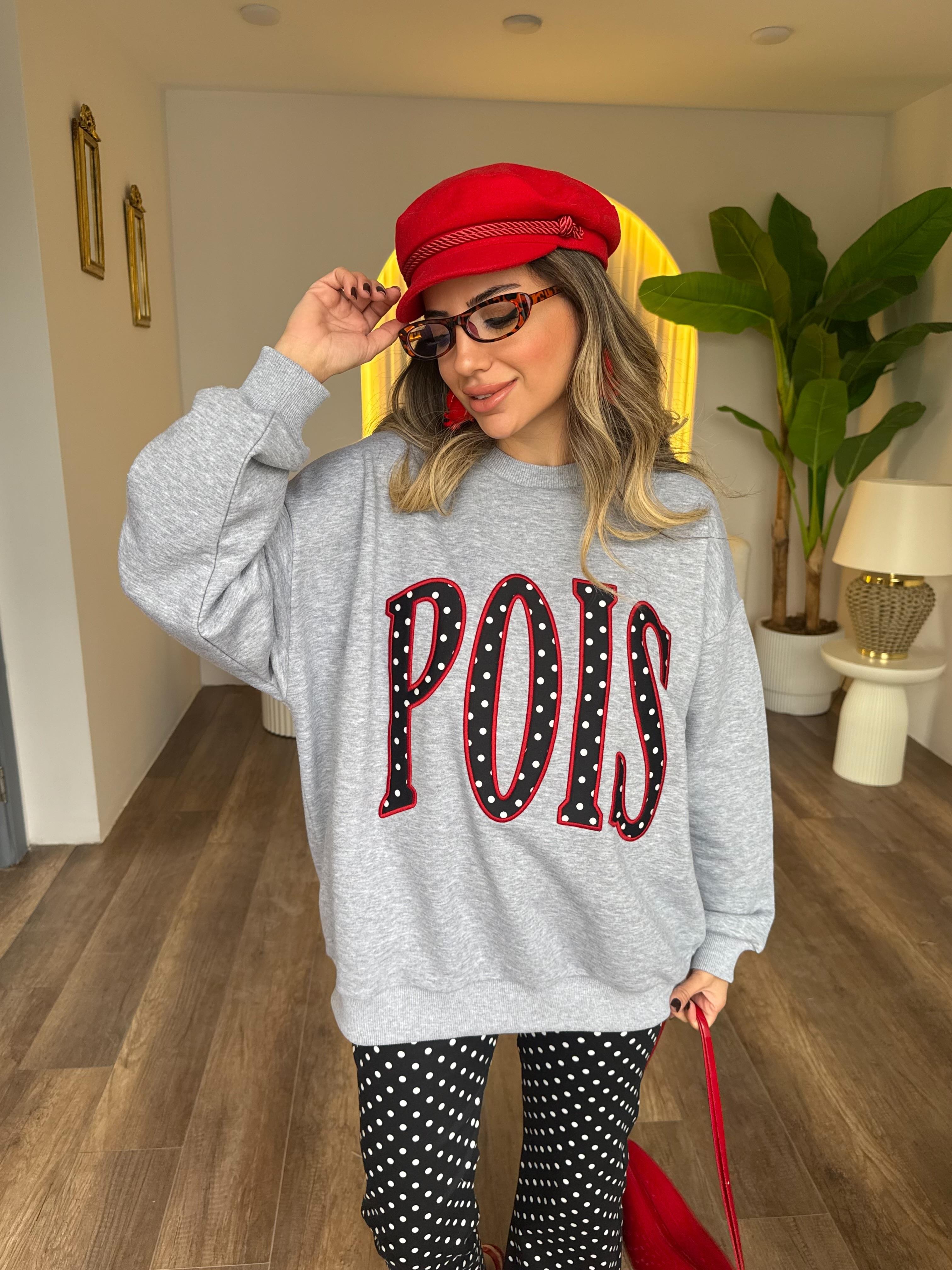 11143 Puantiye Detaylı Sweatshirt
