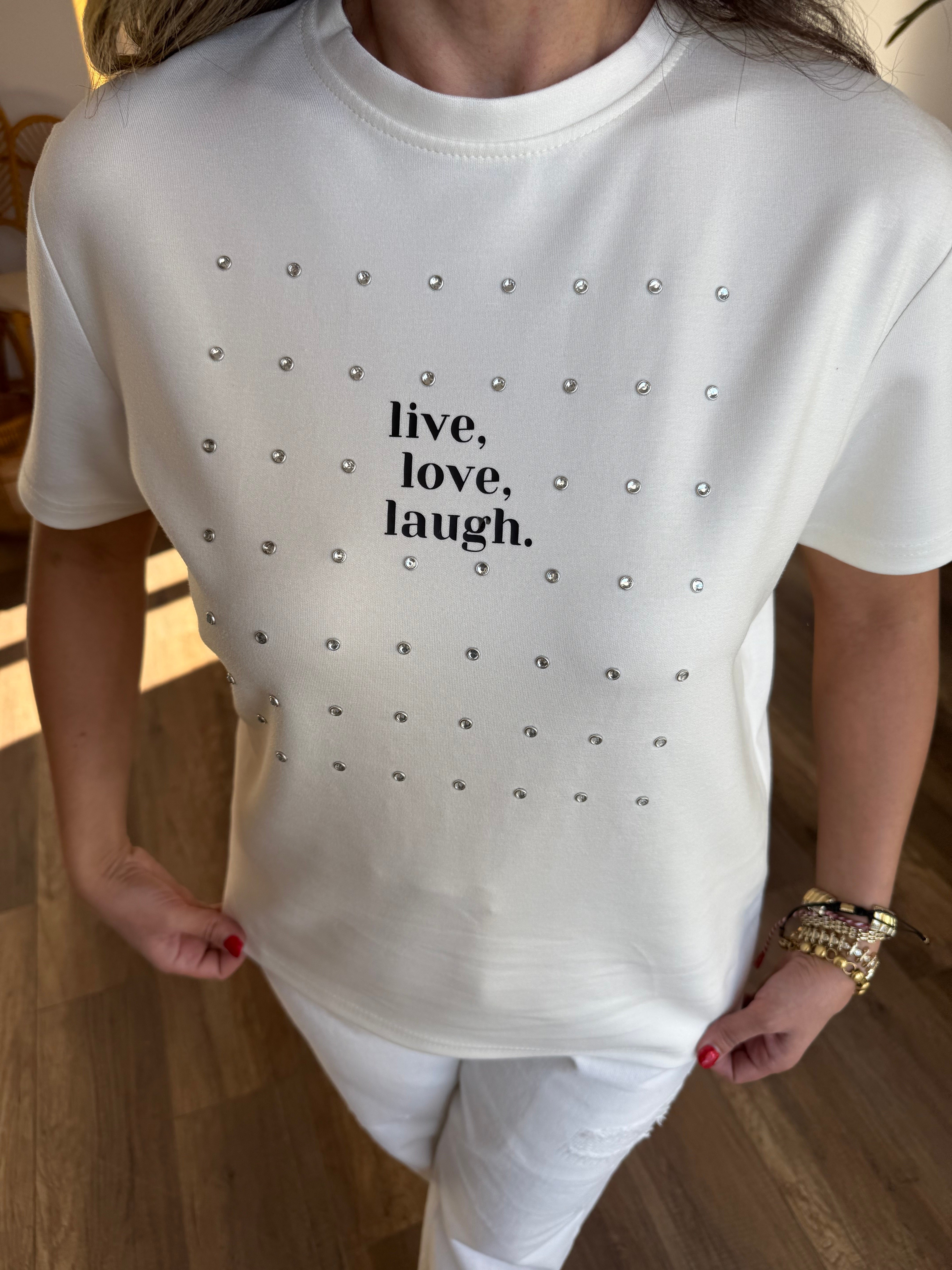 11253 Taşlı Baskılı Tshirt