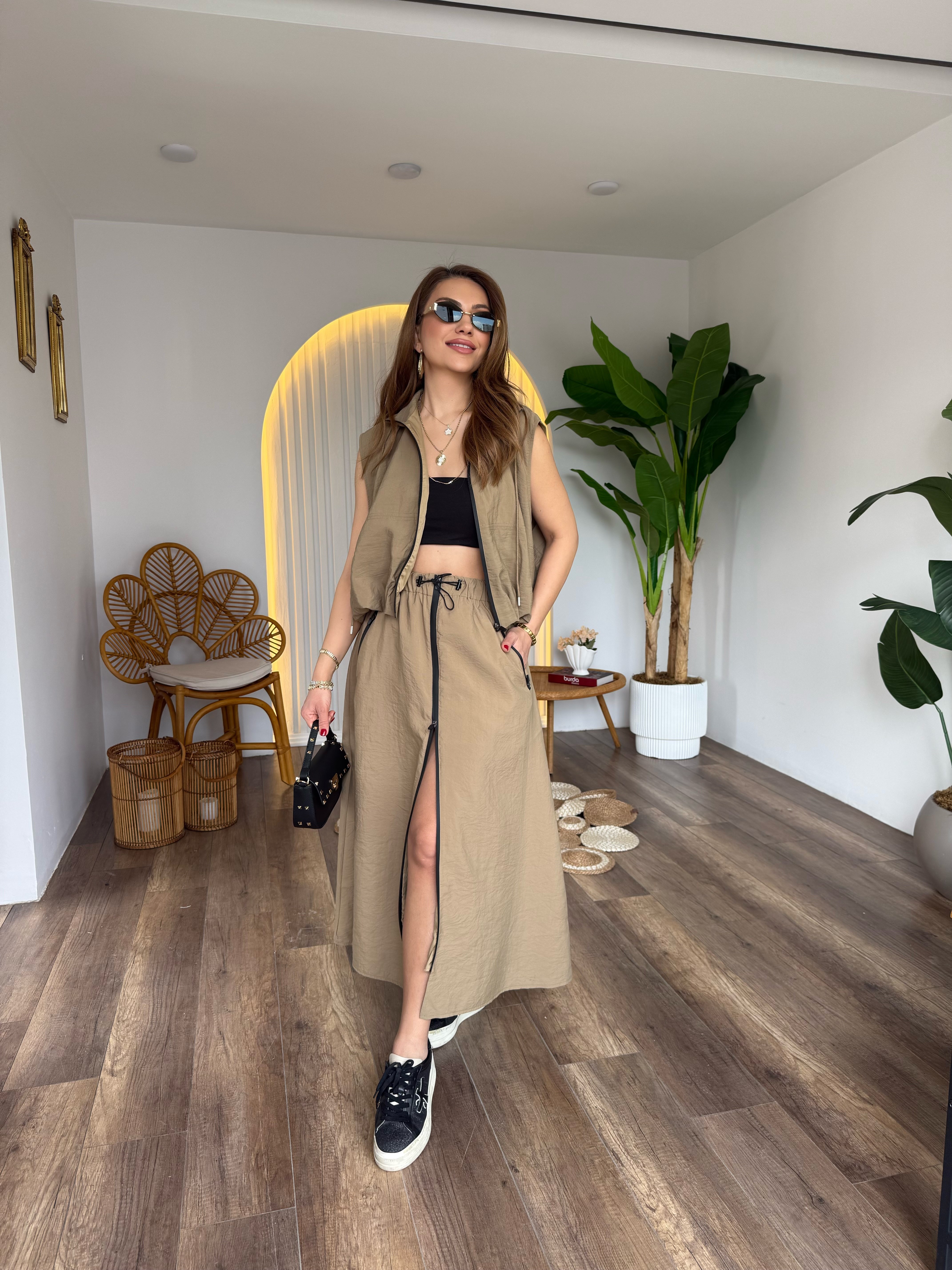 11349 Haki Yeşil Etek