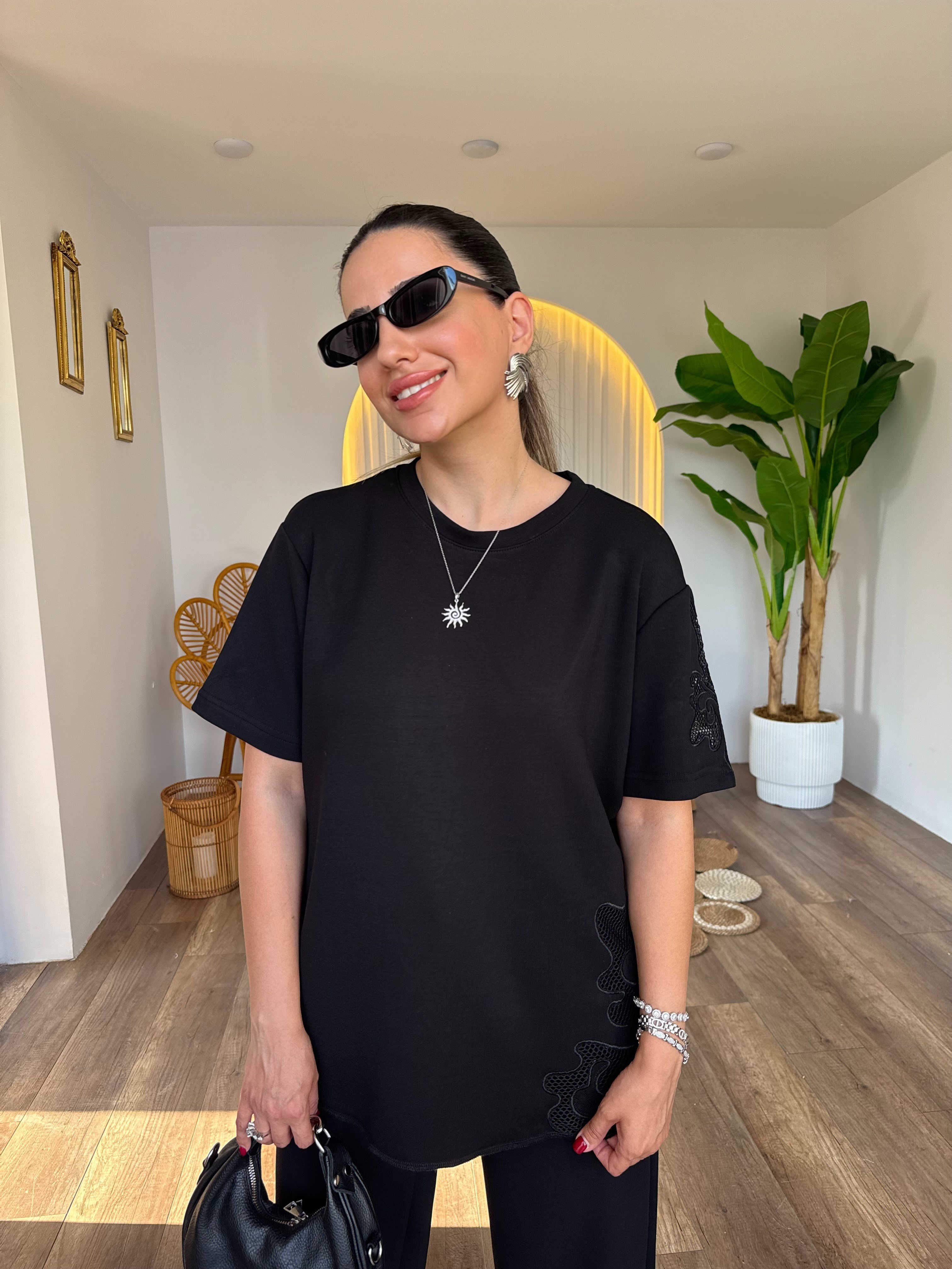 11619 Yanı Nakışlı Modal Takım