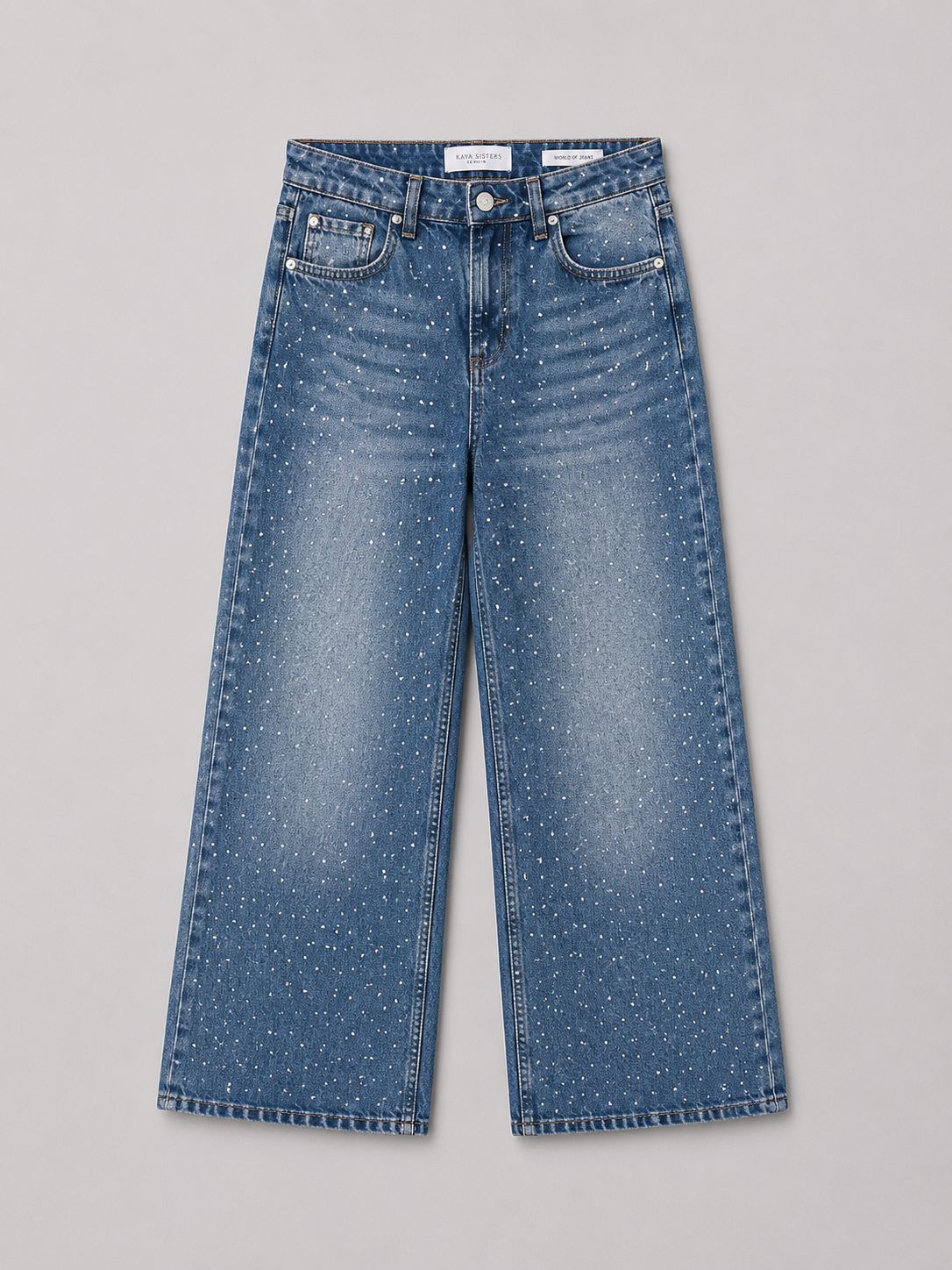 11926 Taşlı Wide Leg Jean