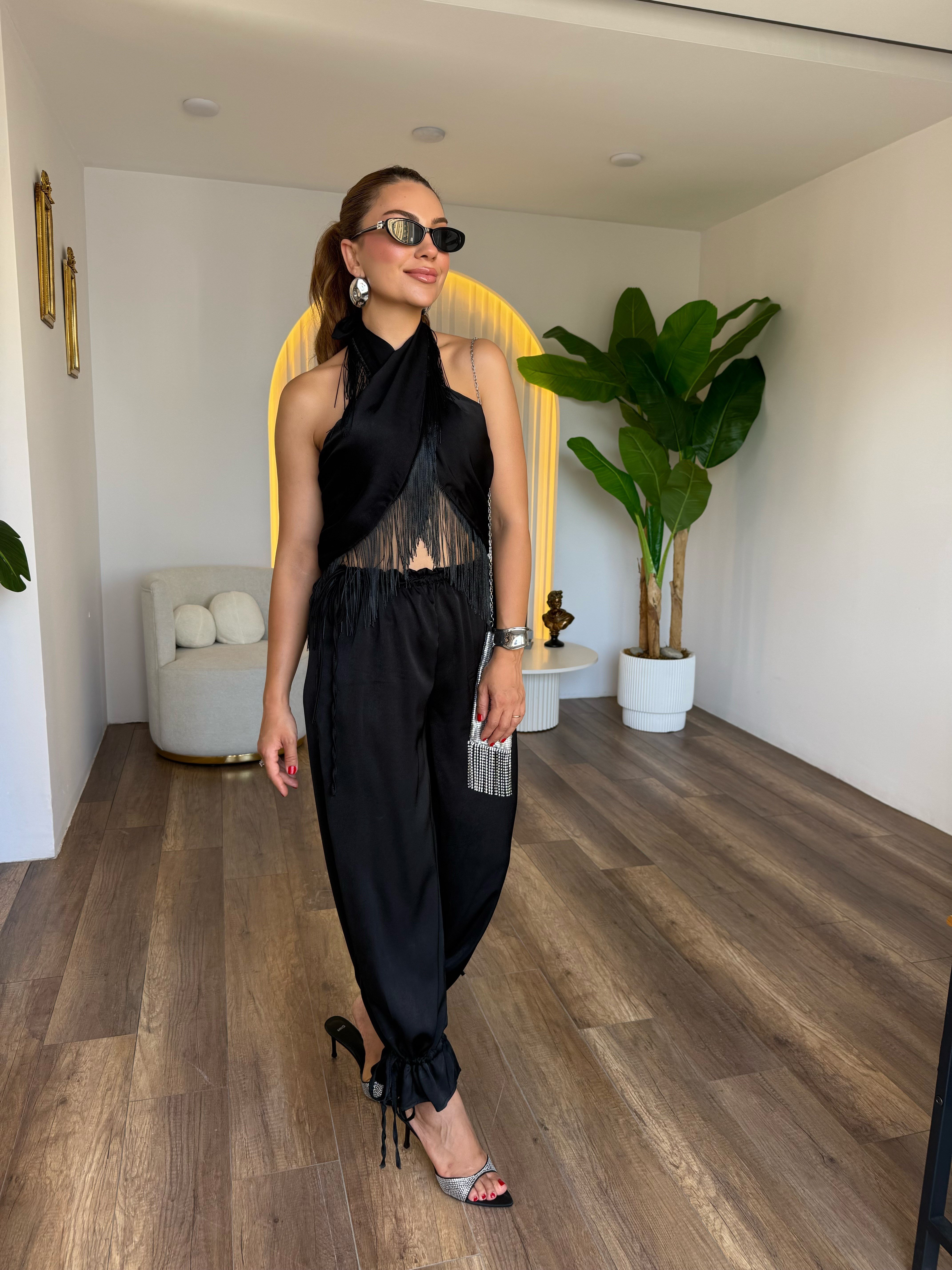 12065 Püsküllü Bluz Pantolon Takım