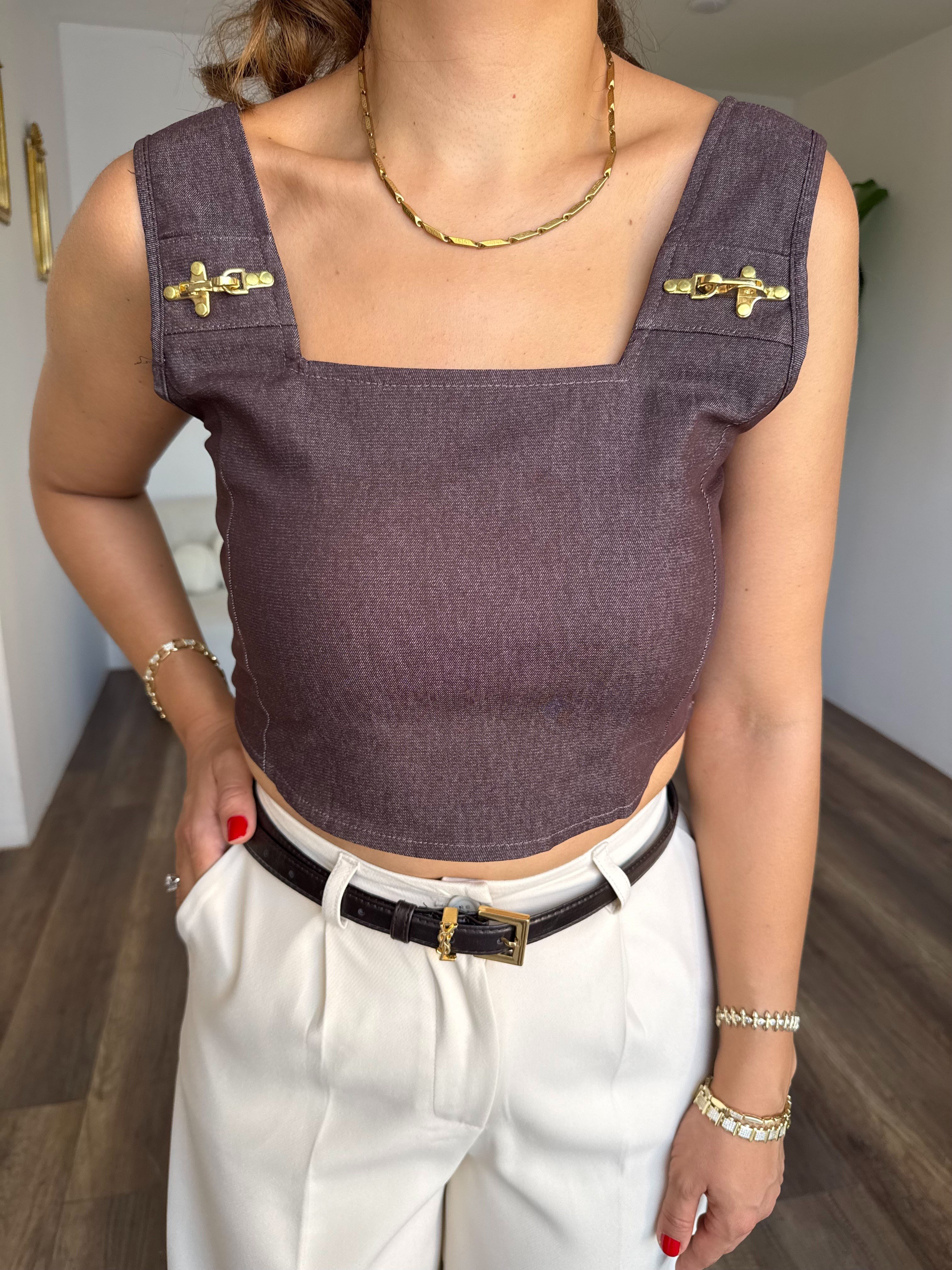 12072 Gold Detaylı Bluz Büstiyer