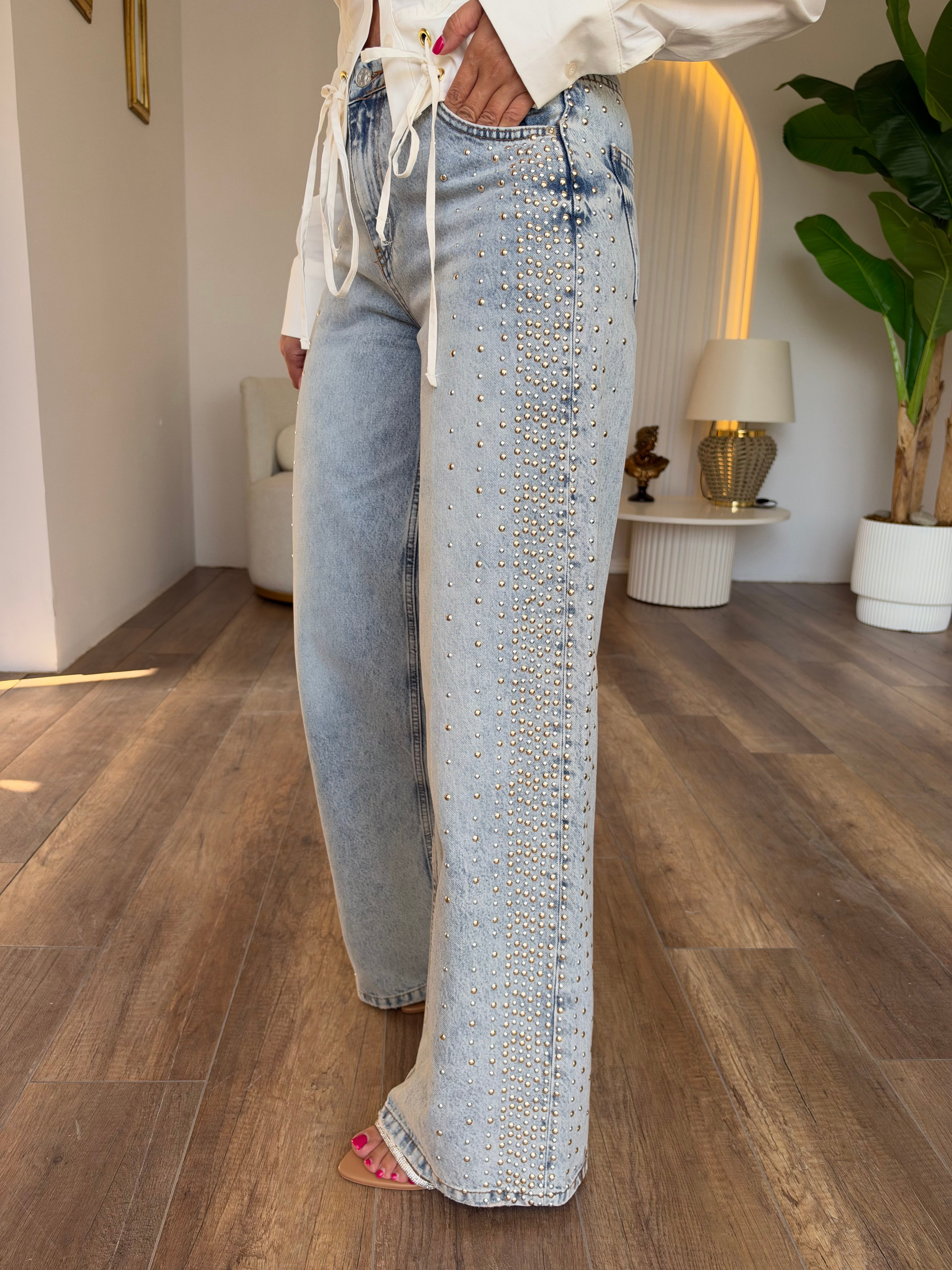 12183 Yanları Gümüş Pimli Jean