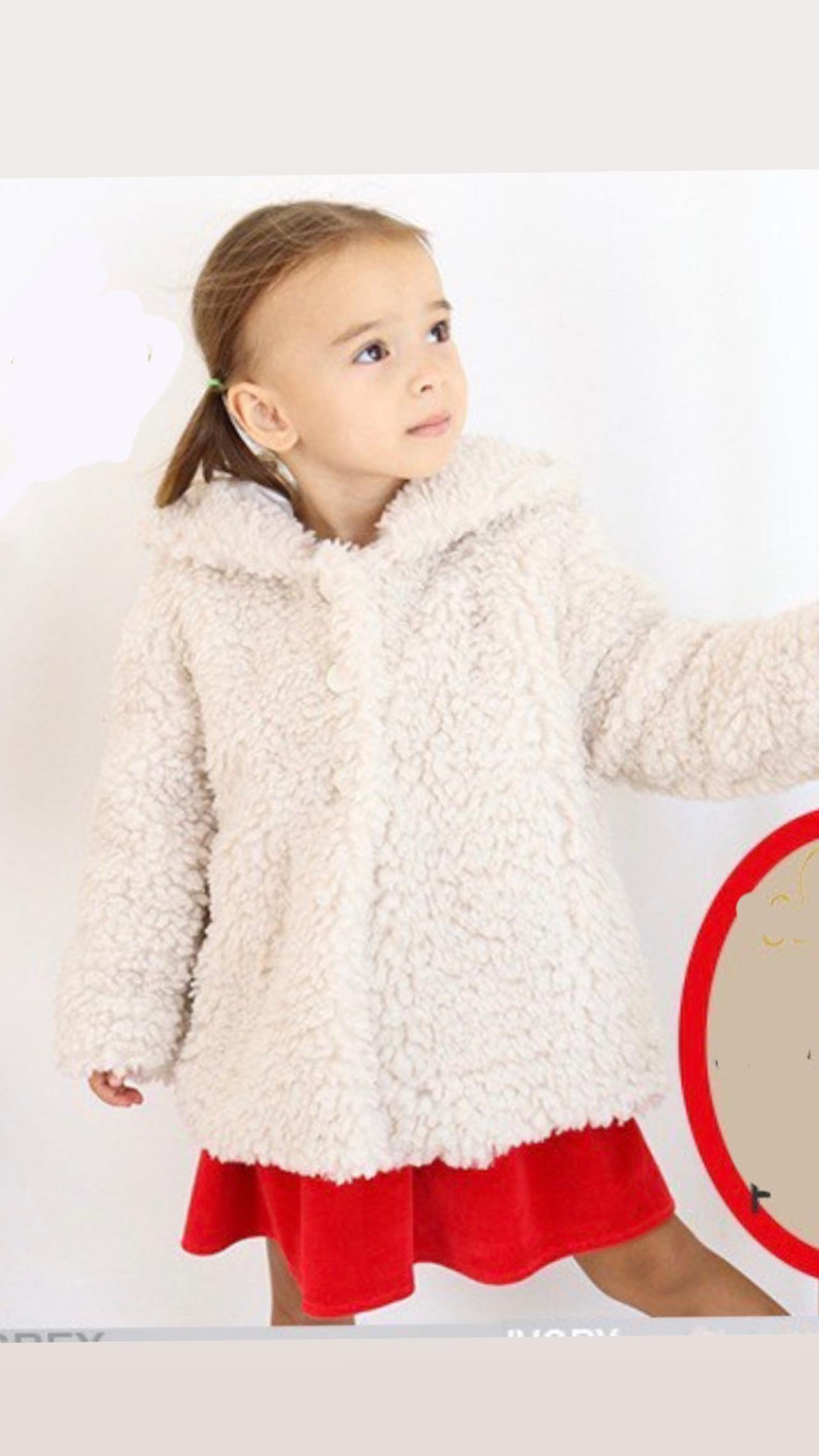 8715 Kids Bej Peluş Mont 6-9/18-24 ay