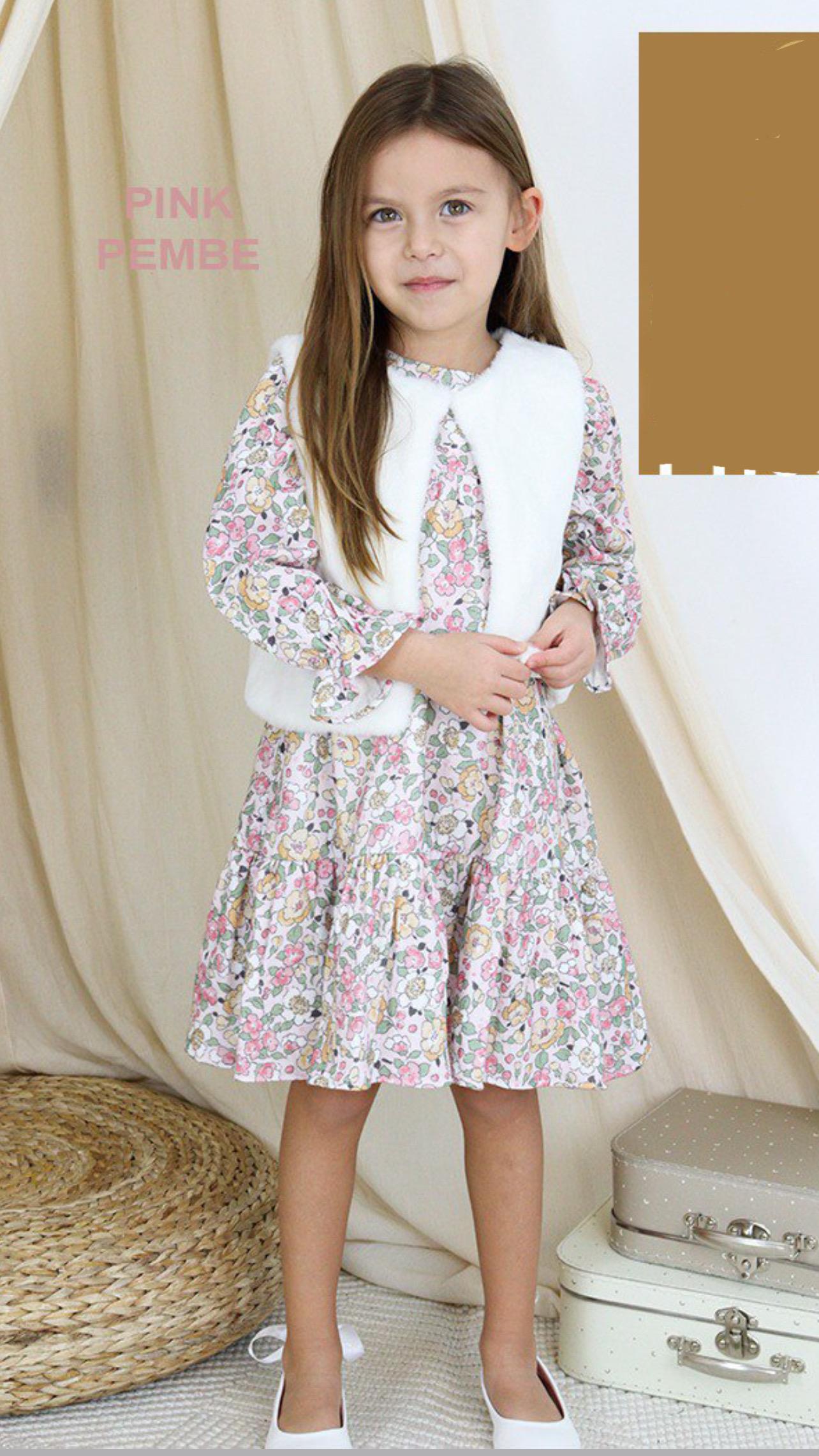 8718 Kids Yelekli Elbise Takım 1-2 /5-6 yaş