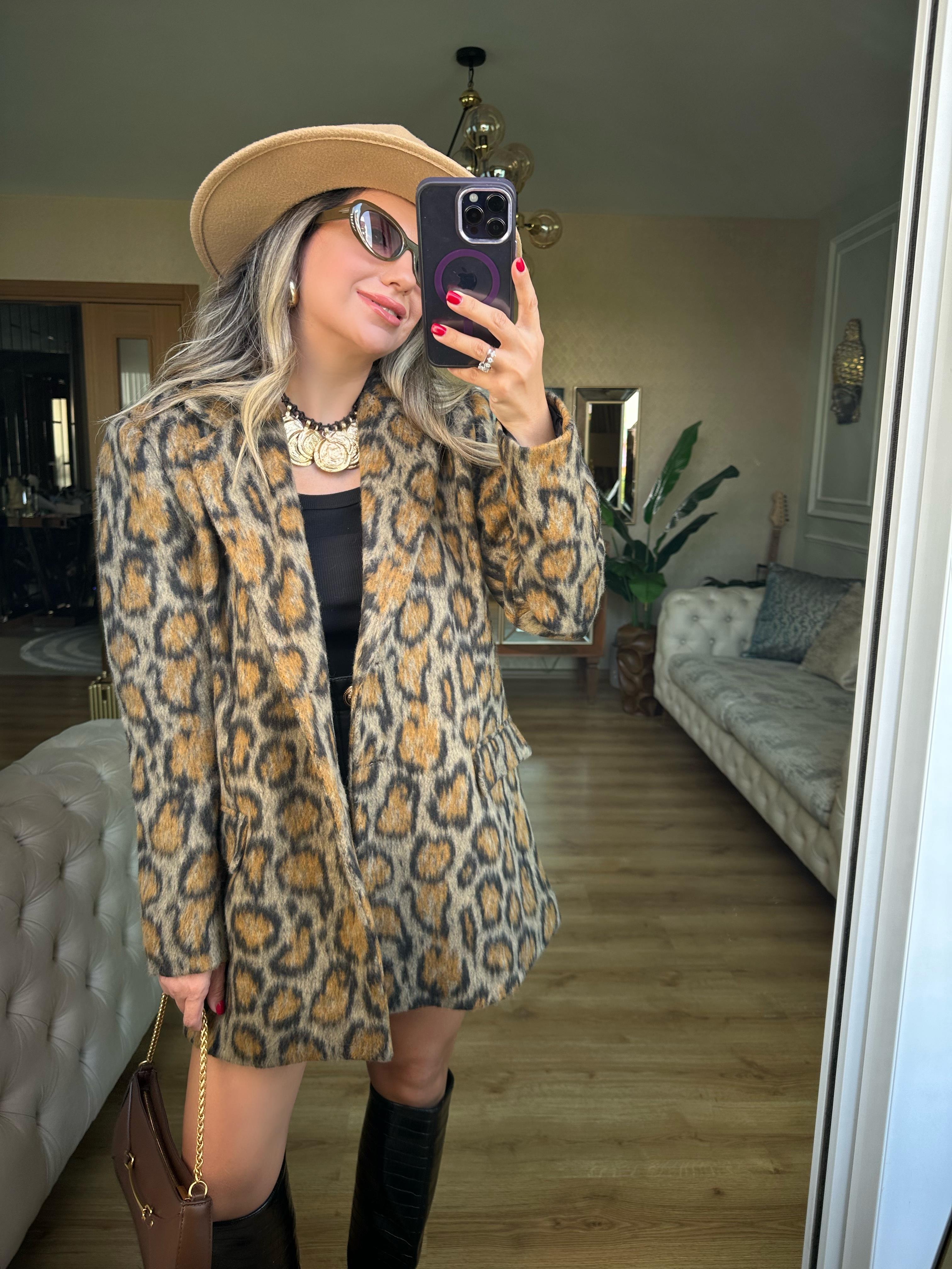 8721 Leopar Desen Kaban