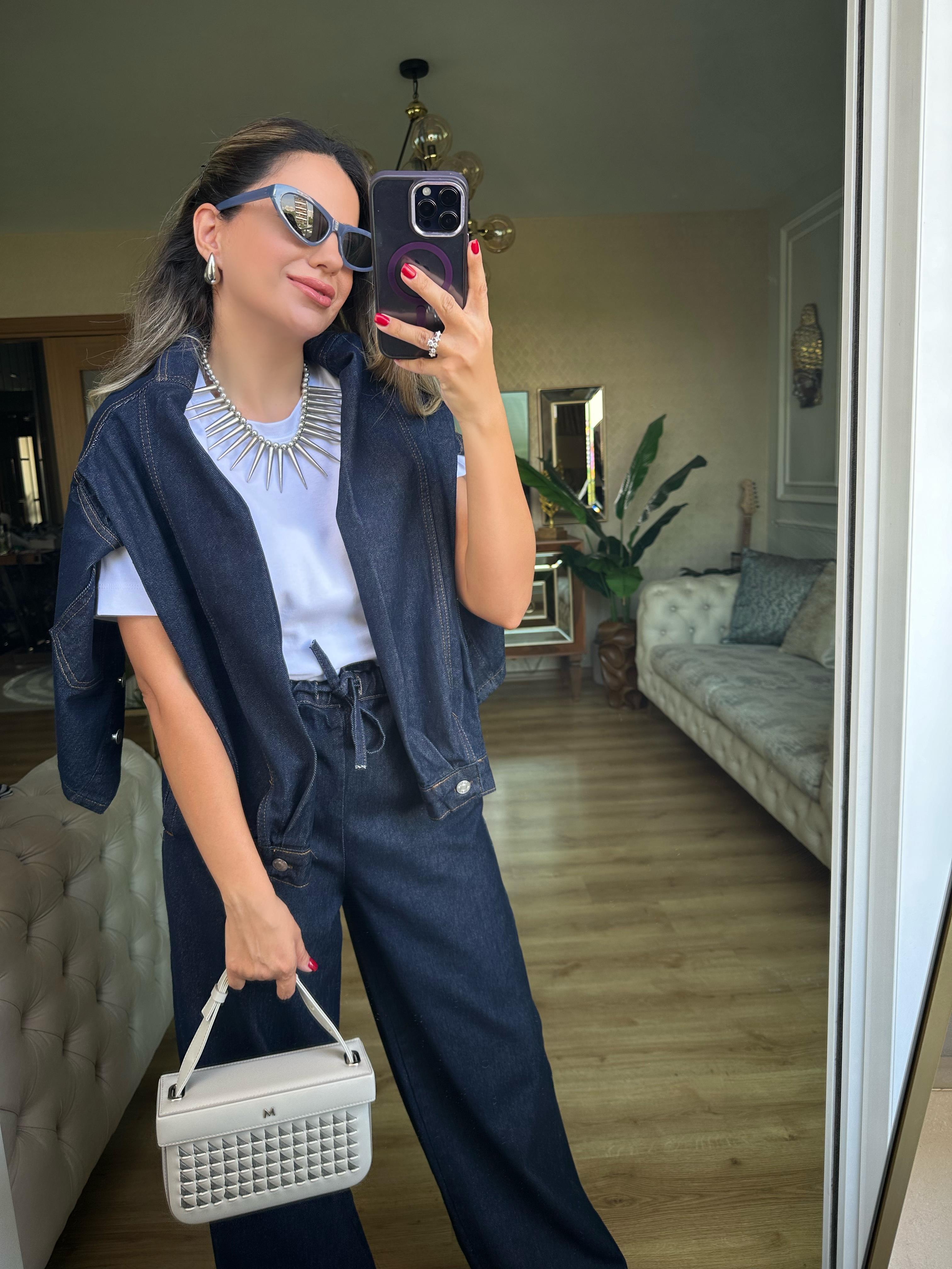 8724 Denim Pantolon Takım