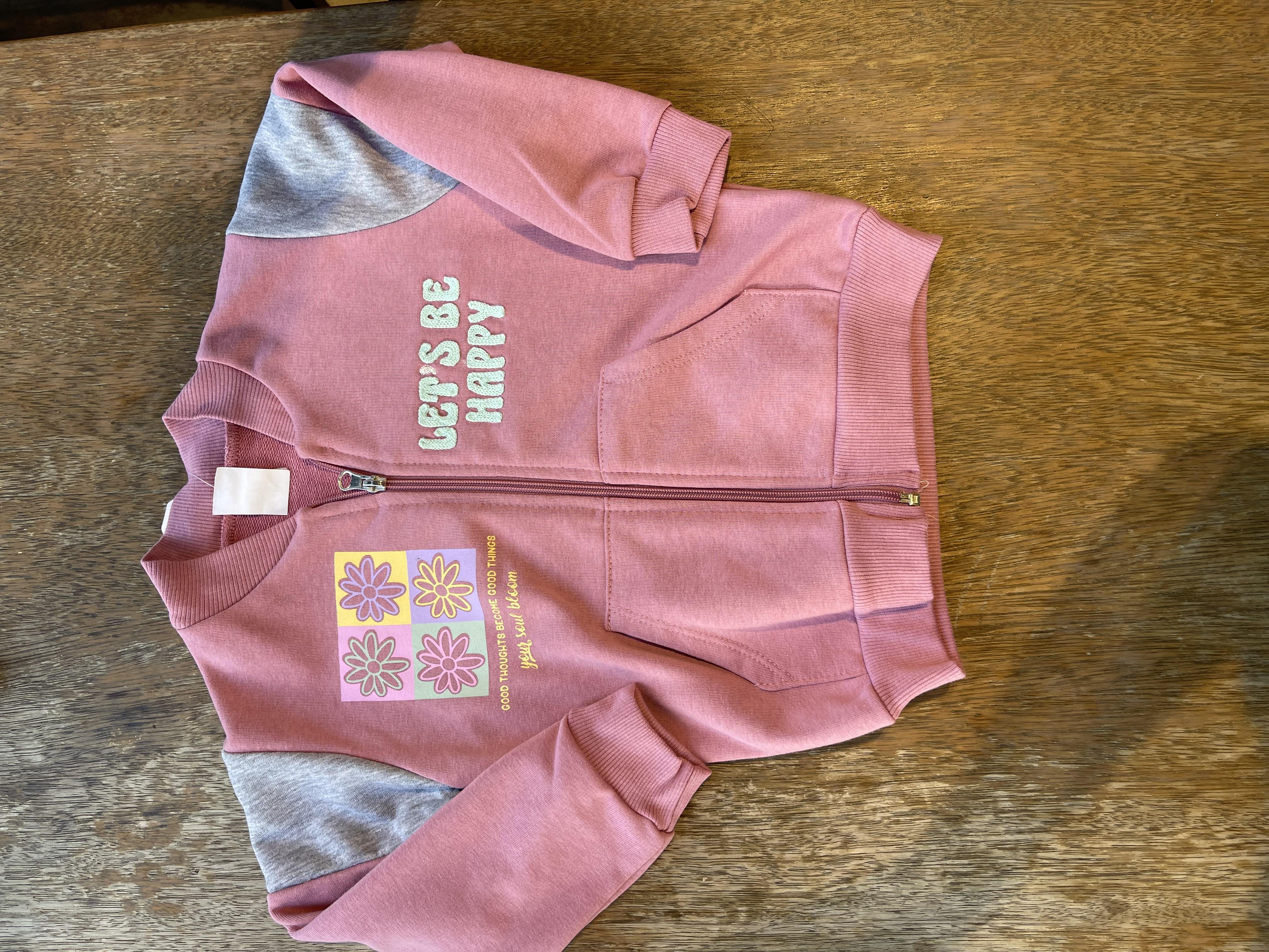 8761 Kids Lets Be Happy Baskılı Ceket 5-6/8-9 Yaş