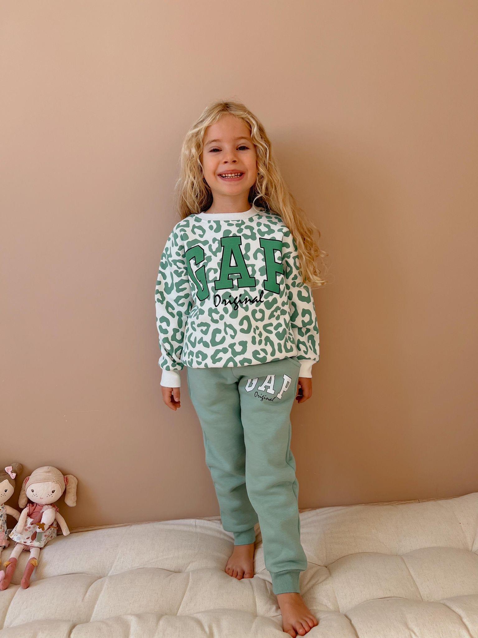 8762 Kids Yeşil Gap Leopar Takım 3-4/9-10 Yaş