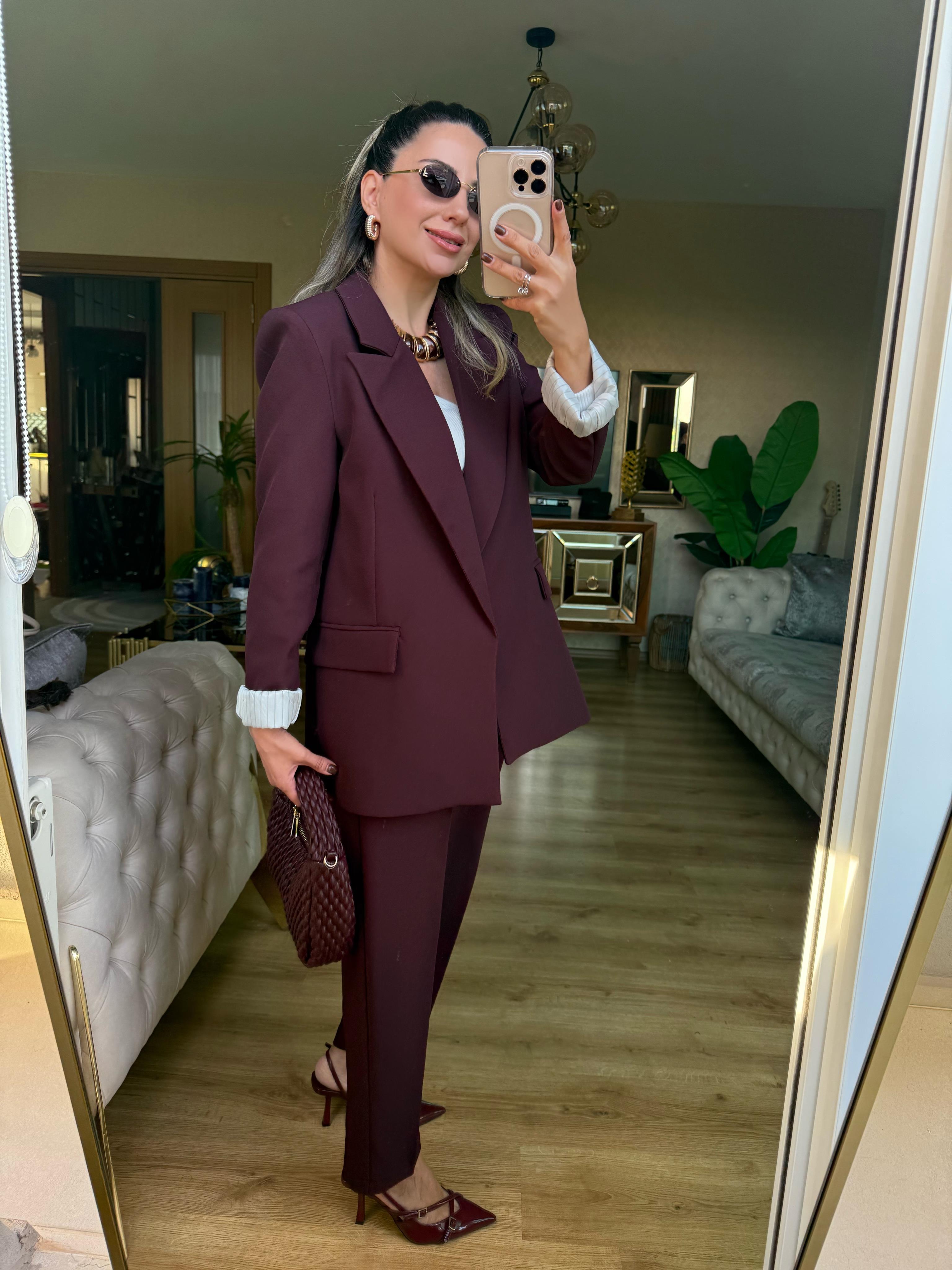 8771 Kolu Katlamalı Blazer Ceket