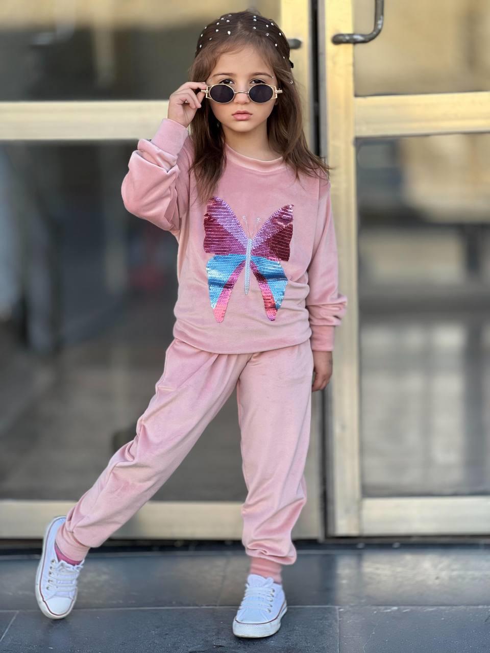 8782 Kids Kadife Pullu Takım 3-4/11-12 Yaş