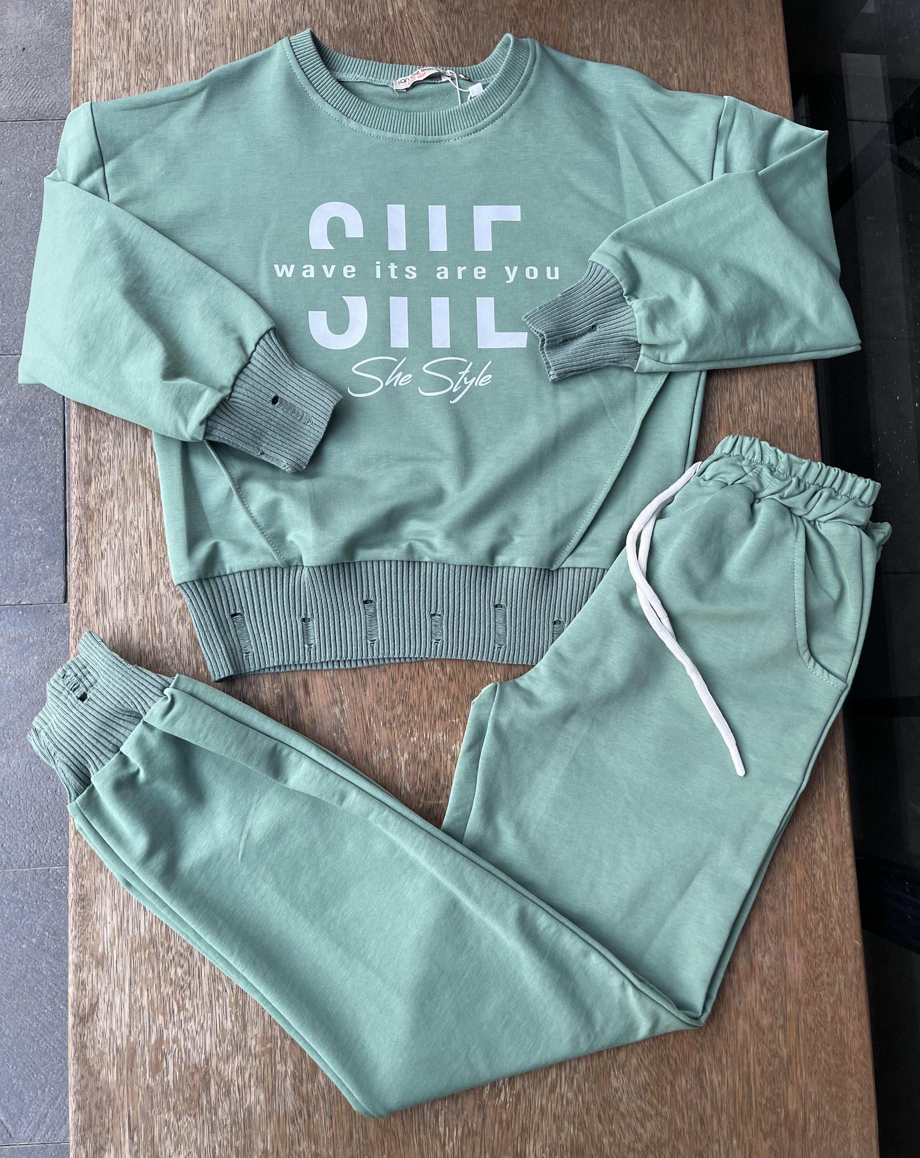 8853 Kids She Style Baskılı Takım 10-11/13-14 Yaş